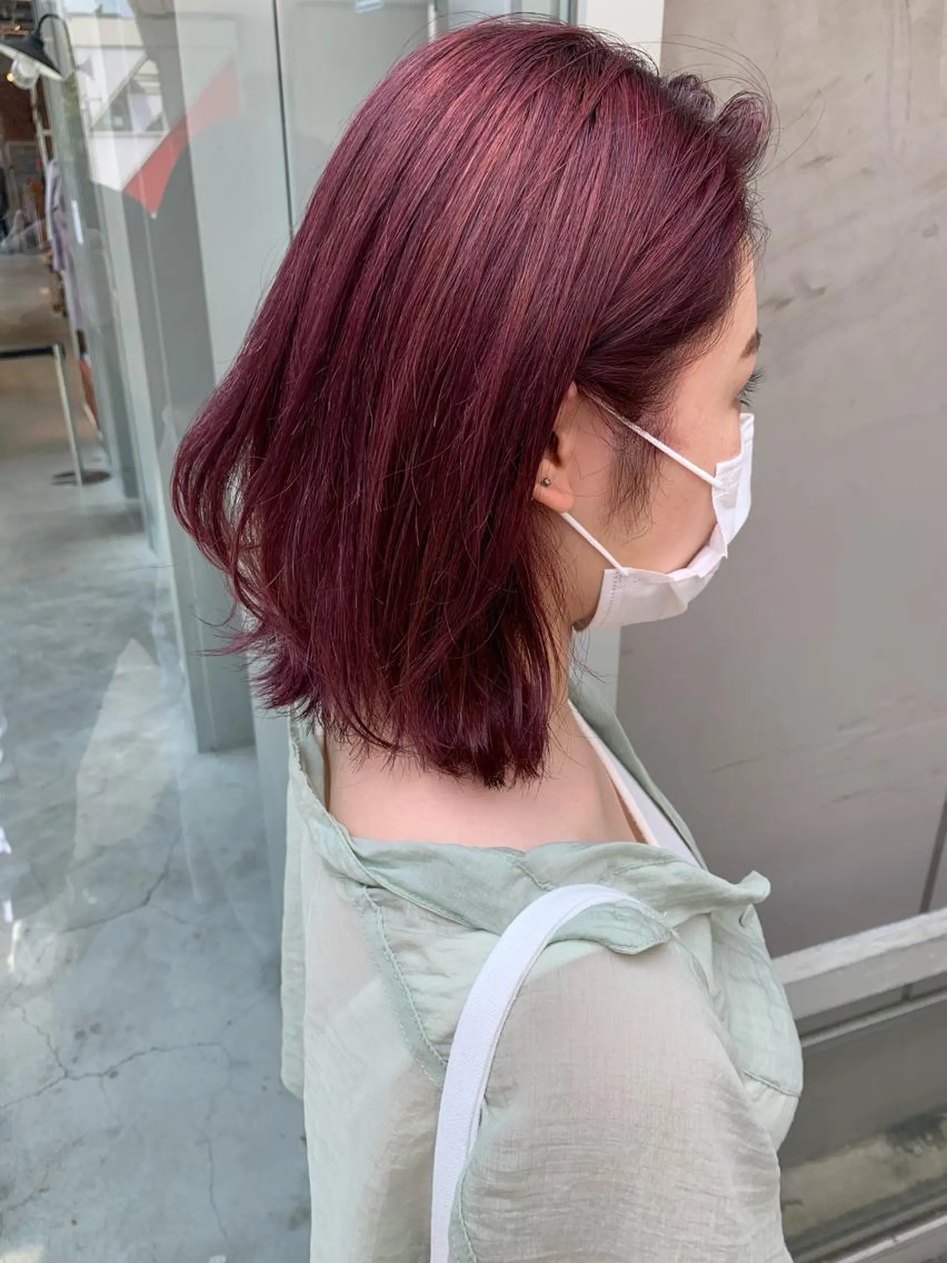 ショート カラー ピンクカラー ピンクパープル パープルカラー 大人かわいい💍🤍 ボブ/ショートボブのヘアスタイル