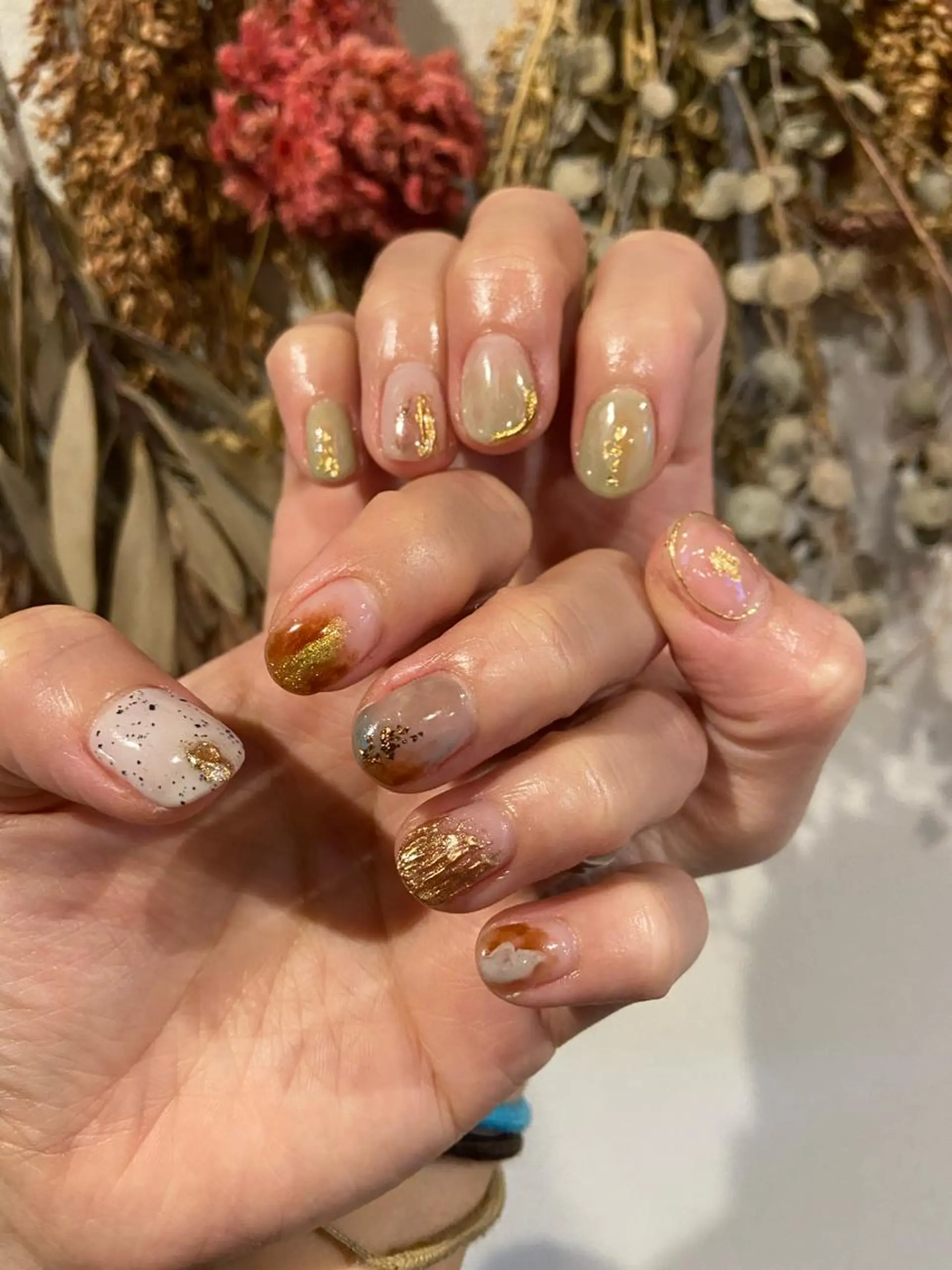 ネイル アートネイル ミラーネイル ニュアンスネイル 春ネイル . unffのネイルデザイン