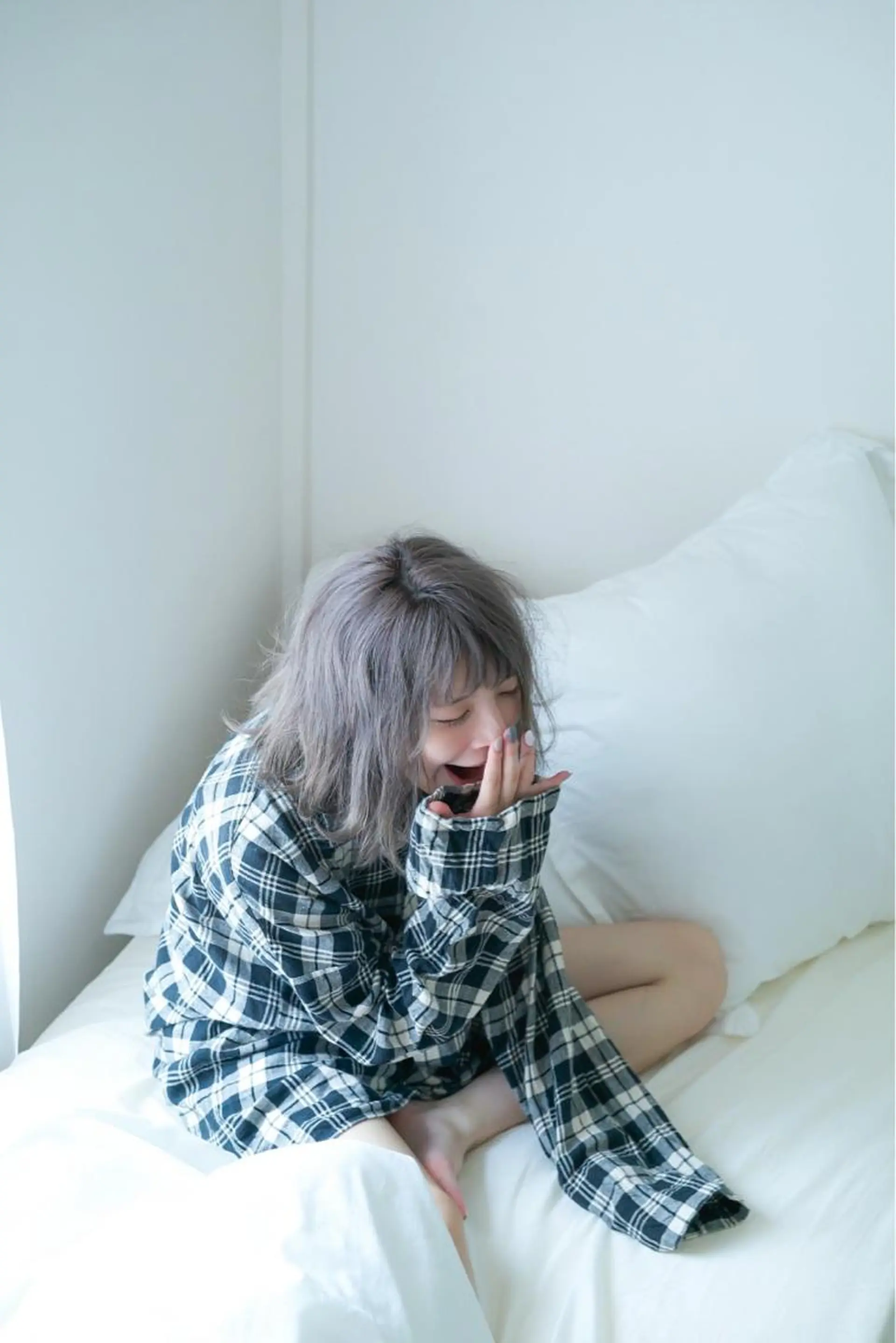 ミディアム カラー パーマ u hair所属・こばやし ももこのヘアスタイル