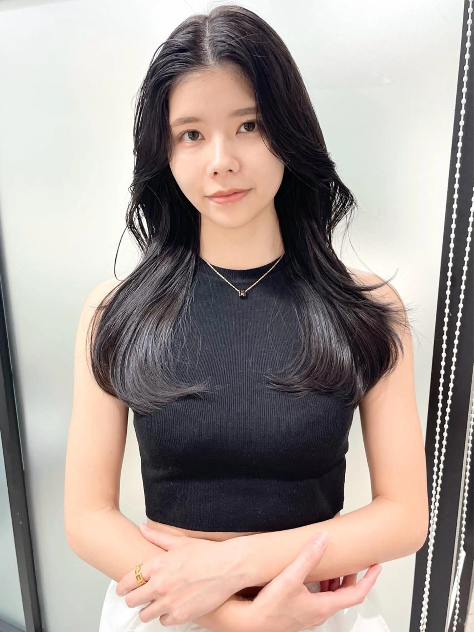 ロング 韓国風ヘア レイヤーカット カット ヘアカラー トリートメント 韓国レイヤーカット 髪質改善▫️水野有真のヘアスタイル