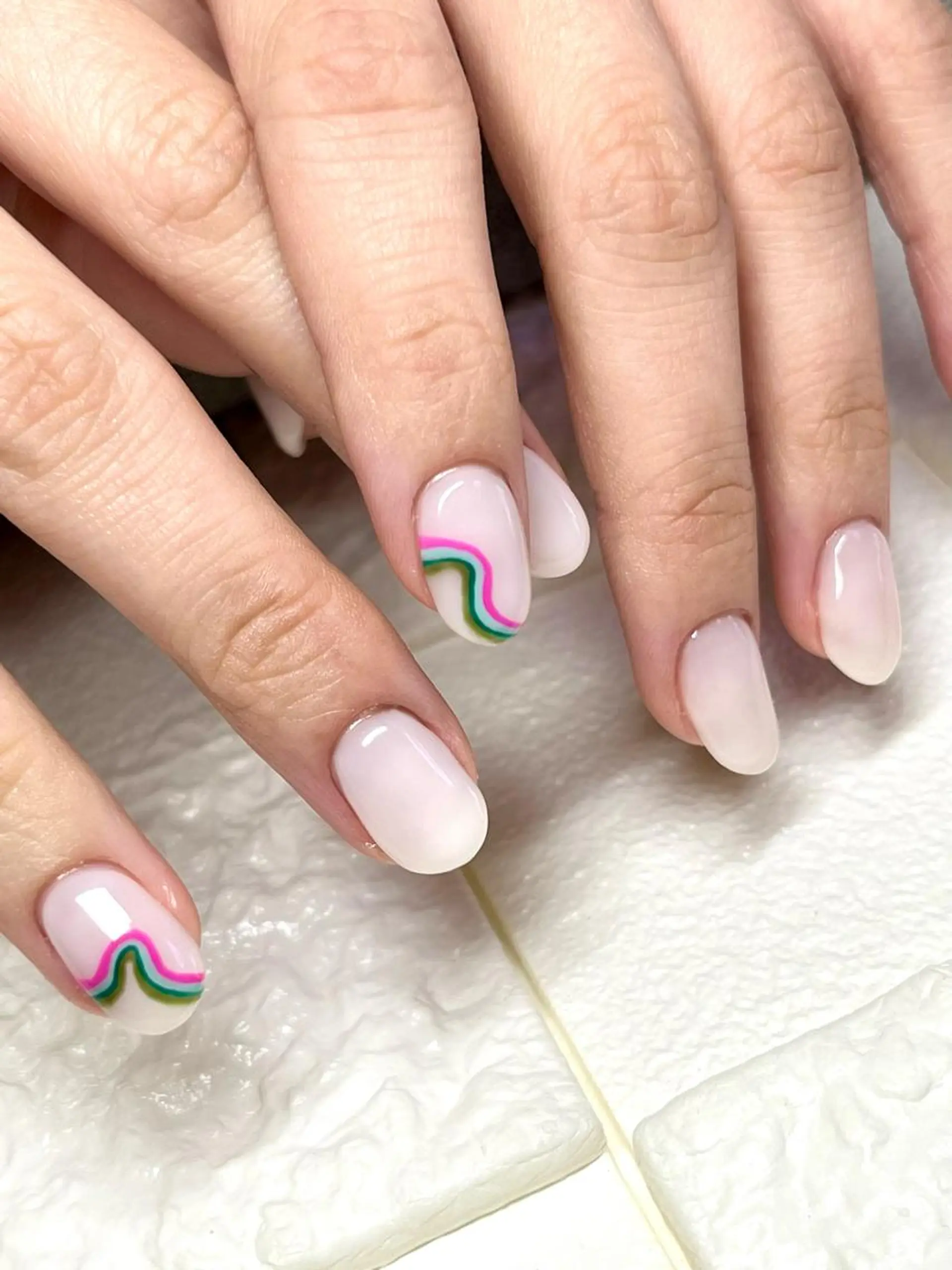 ミディアム ネイル アートネイル シンプルネイル まり りぃ〜んのネイルデザイン