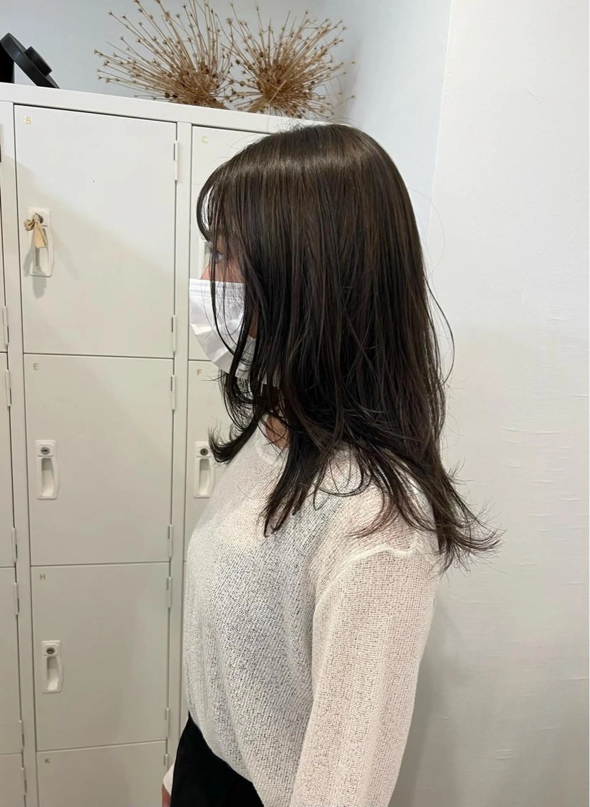 ロング カラー 透明感カラー オリーブカラー レイヤーカット カット ヘアカラー 透明感カラー、 アレンジ/miyuのヘアスタイル