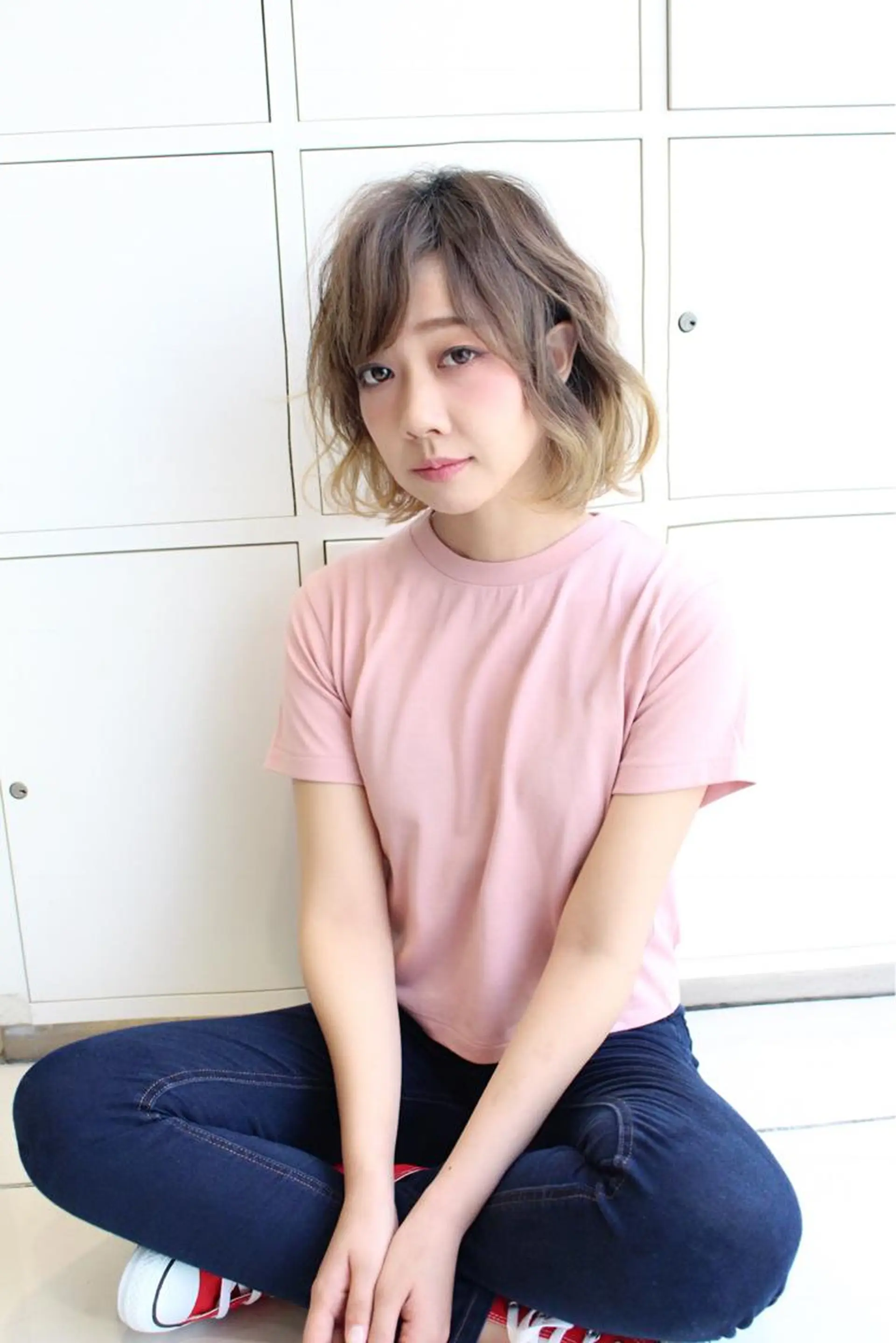 ミディアム カラー ショートボブ アッシュ グラデーションカラー ボブ 髪質改善カラー ショートボブ専門のヘアスタイル