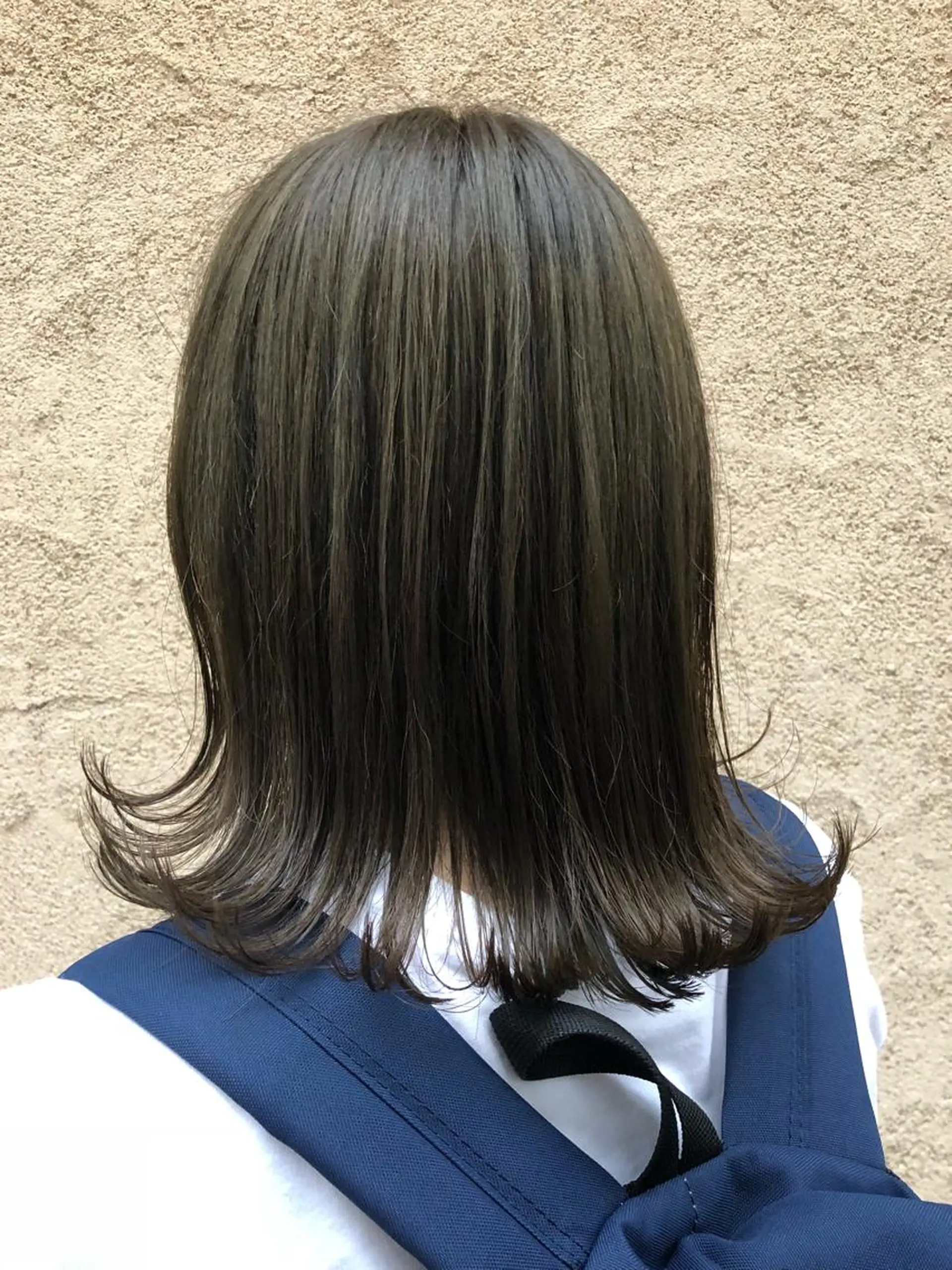 ミディアム カラー グレージュ オレンジ 國次 夕貴のヘアスタイル