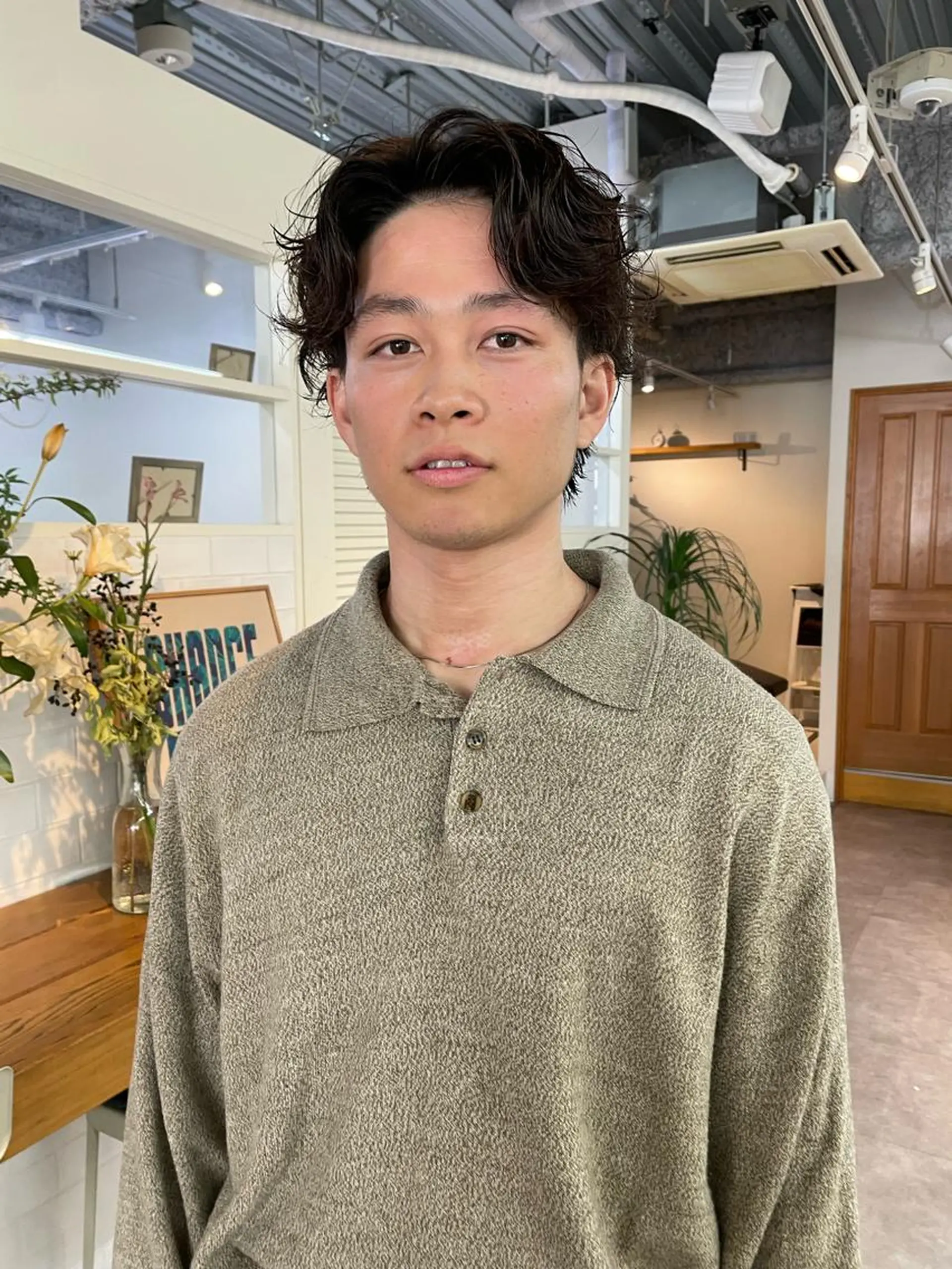 パーマ メンズ カット パーマ yumeka🩶ボブ 暖色/透け感カラーのヘアスタイル