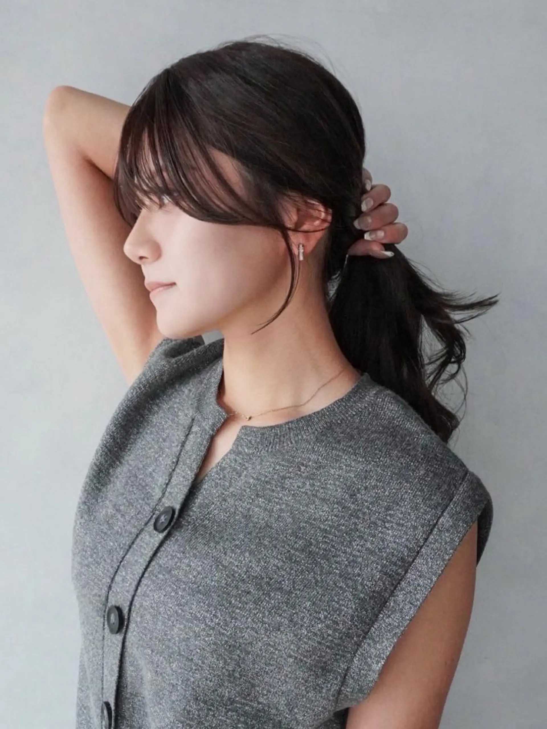 セミロング カラー ミストバング  フェイスフレーミング おくれ毛 カット ヘアカラー トリートメント ITbyALBUM 藤沢店のヘアスタイル