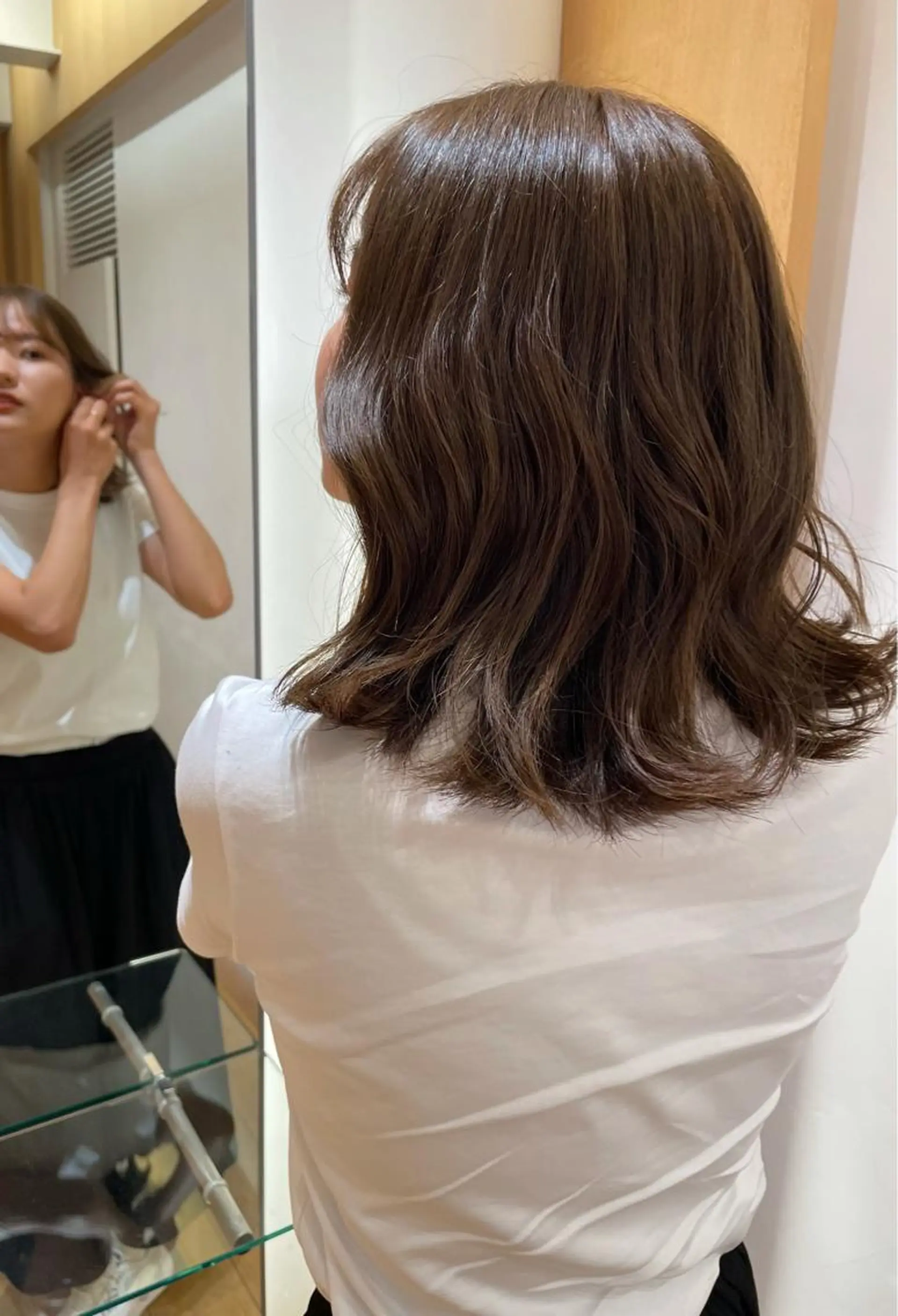 ミディアム カラー ブリーチ ブリーチなしカラー 🍊mai🍊 似合わせスタイル🌿のヘアスタイル