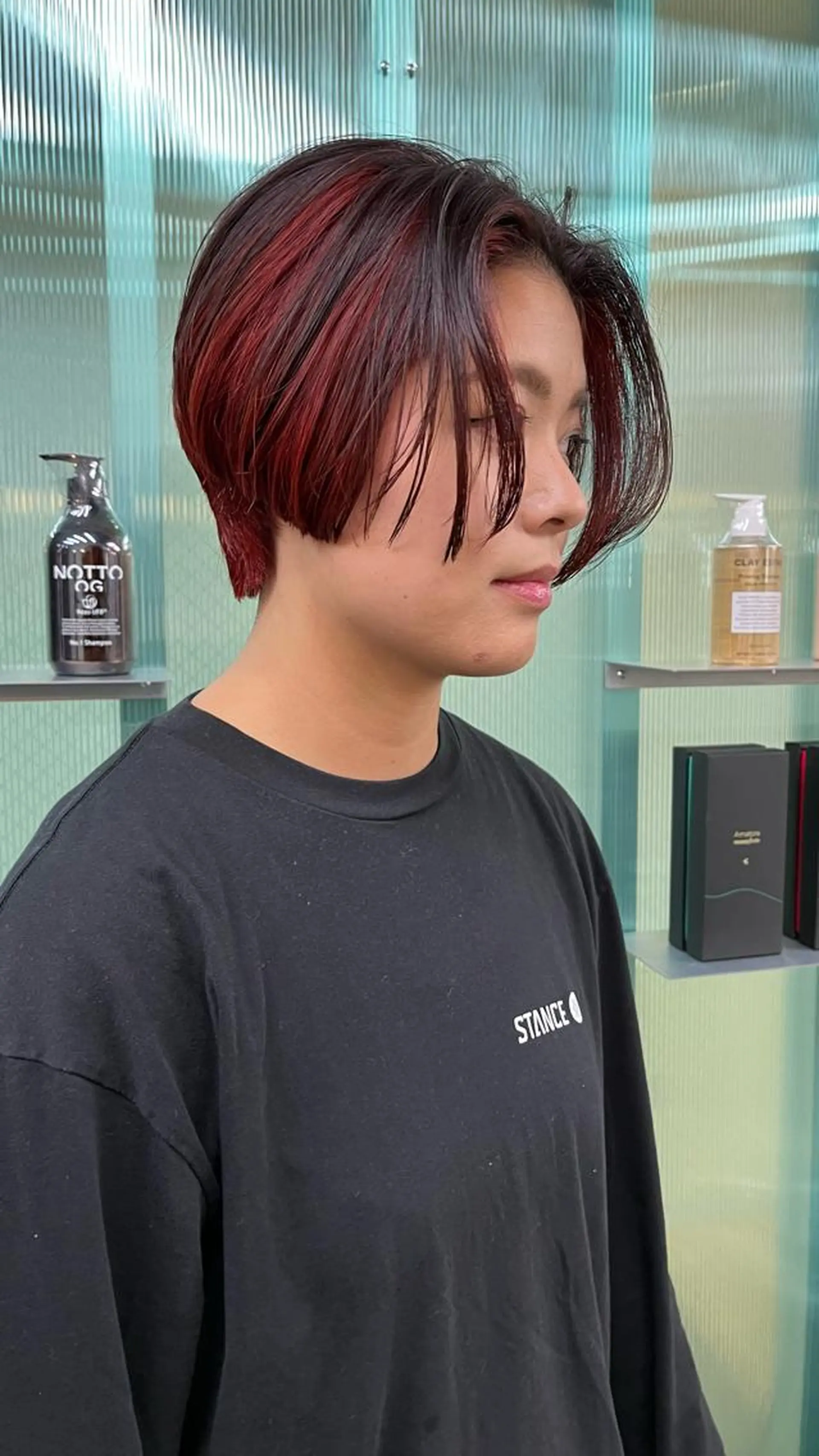 ショート カラー ヘアカラー トリートメント 堀江/心斎橋/西大橋 四ツ橋【Vers】のヘアスタイル