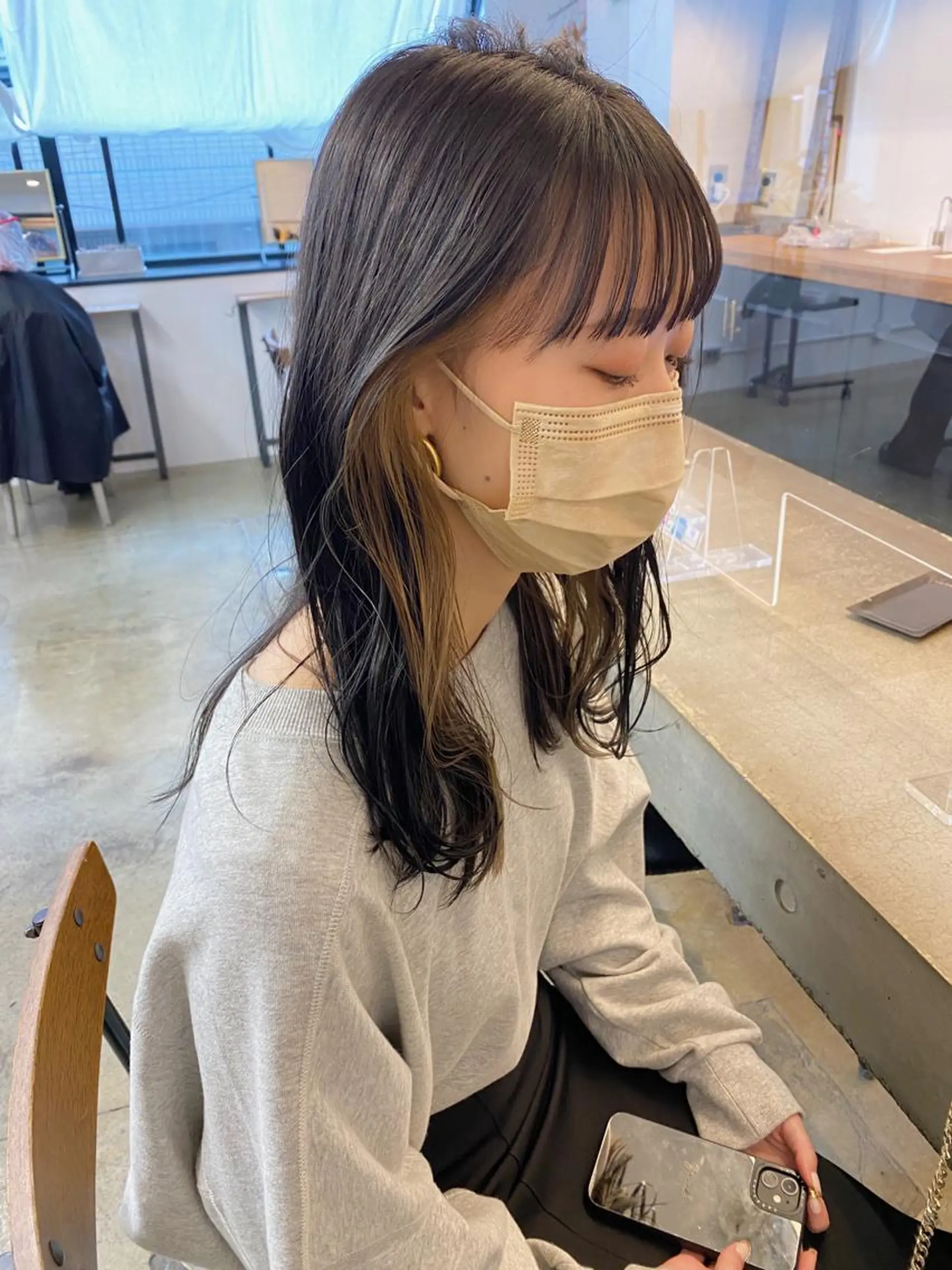 ロング カラー カット ヘアカラー トリートメント IVORY.所属・🟩白髪ぼかし/ボブ /ショートヘア/大司のヘアスタイル