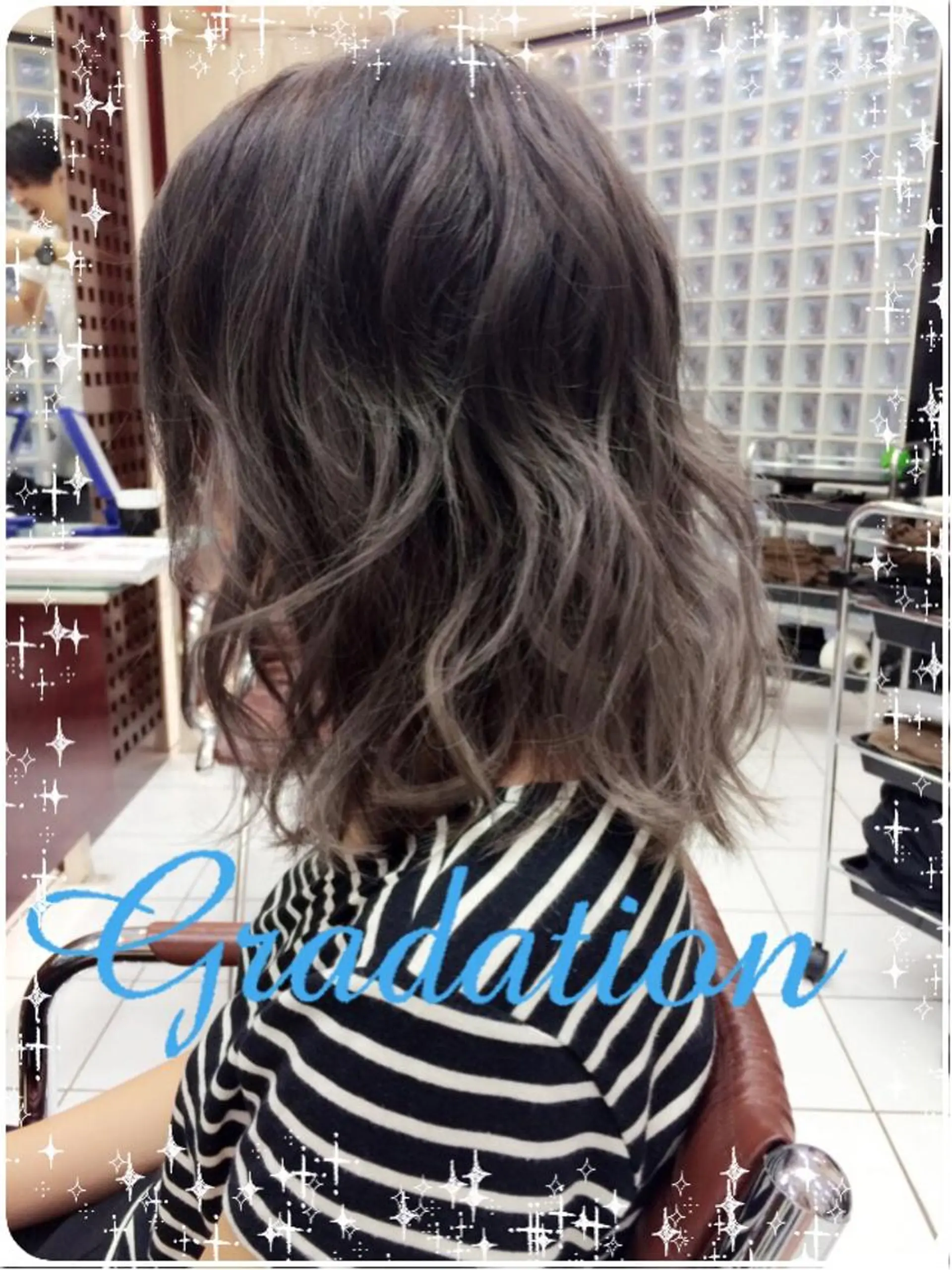 ミディアム セミロング ロング カラー パーマ アッシュ アッシュグレー サロウィン柏所属・神山 昌子のヘアスタイル