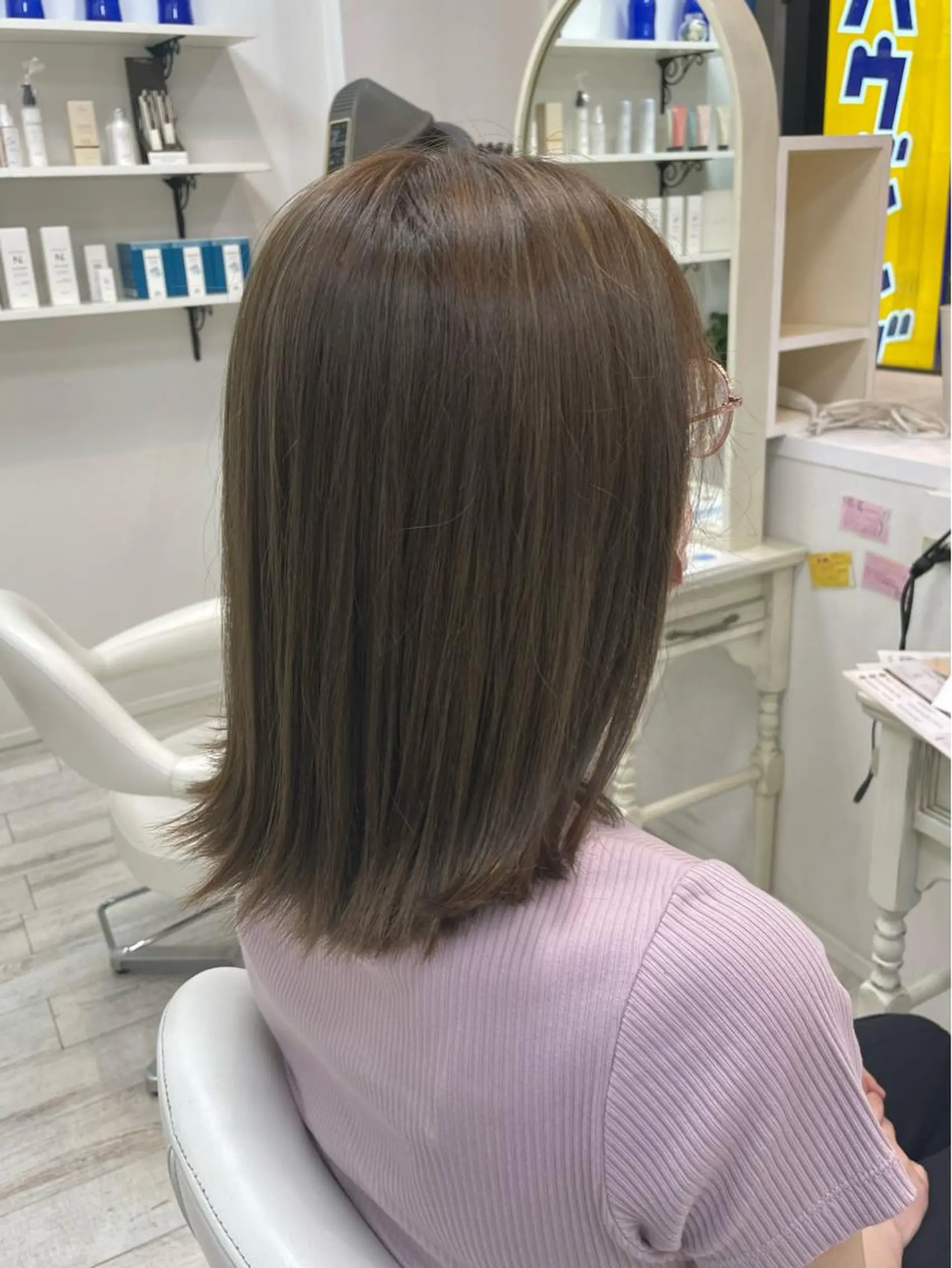 ミディアム ハイライト ヘアカラー 新籾 尚哉のヘアスタイル