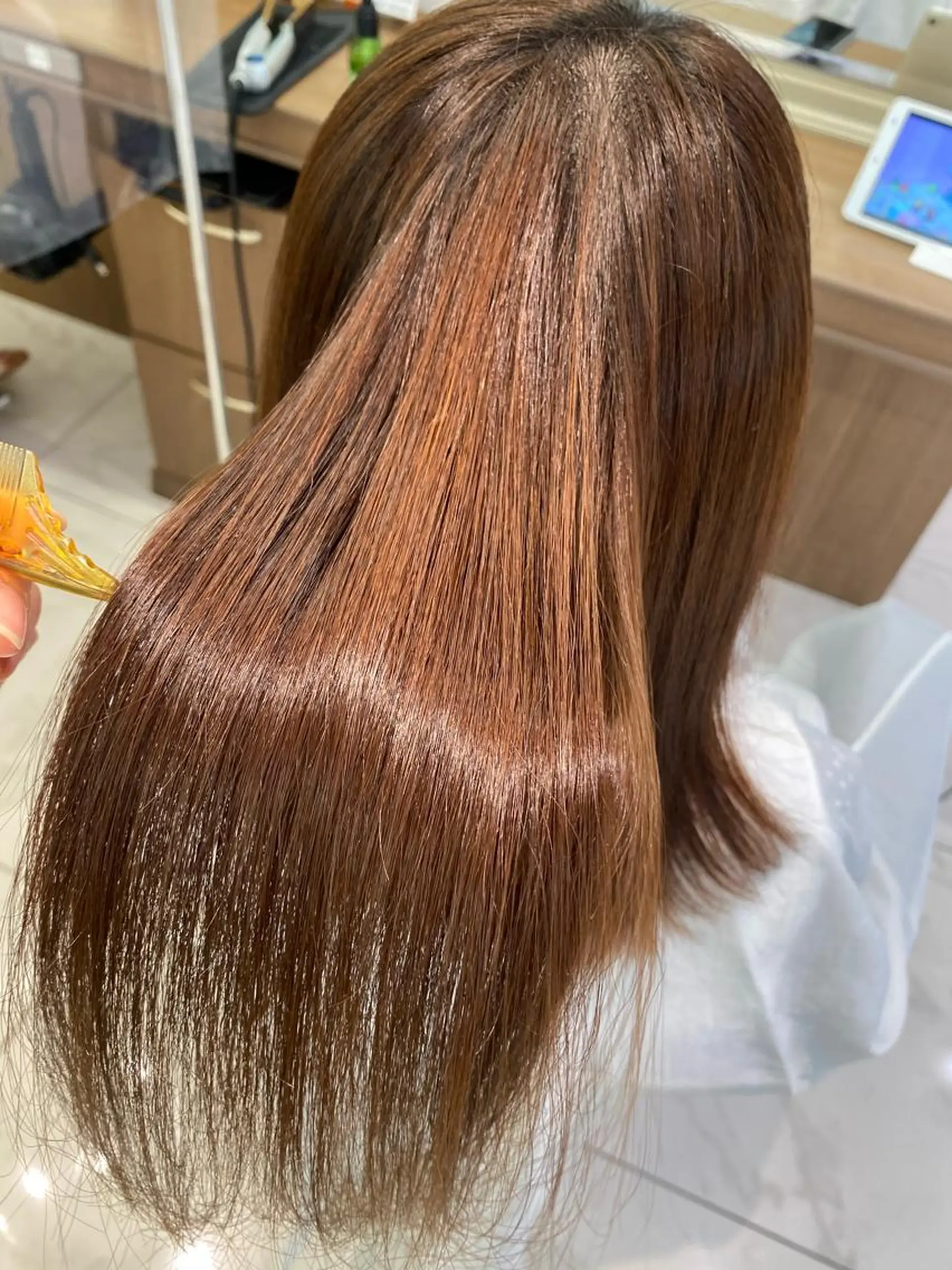 ミディアム パーマ 縮毛矯正 西山梨々【12/1〜 産休を頂きます🎀】のヘアスタイル