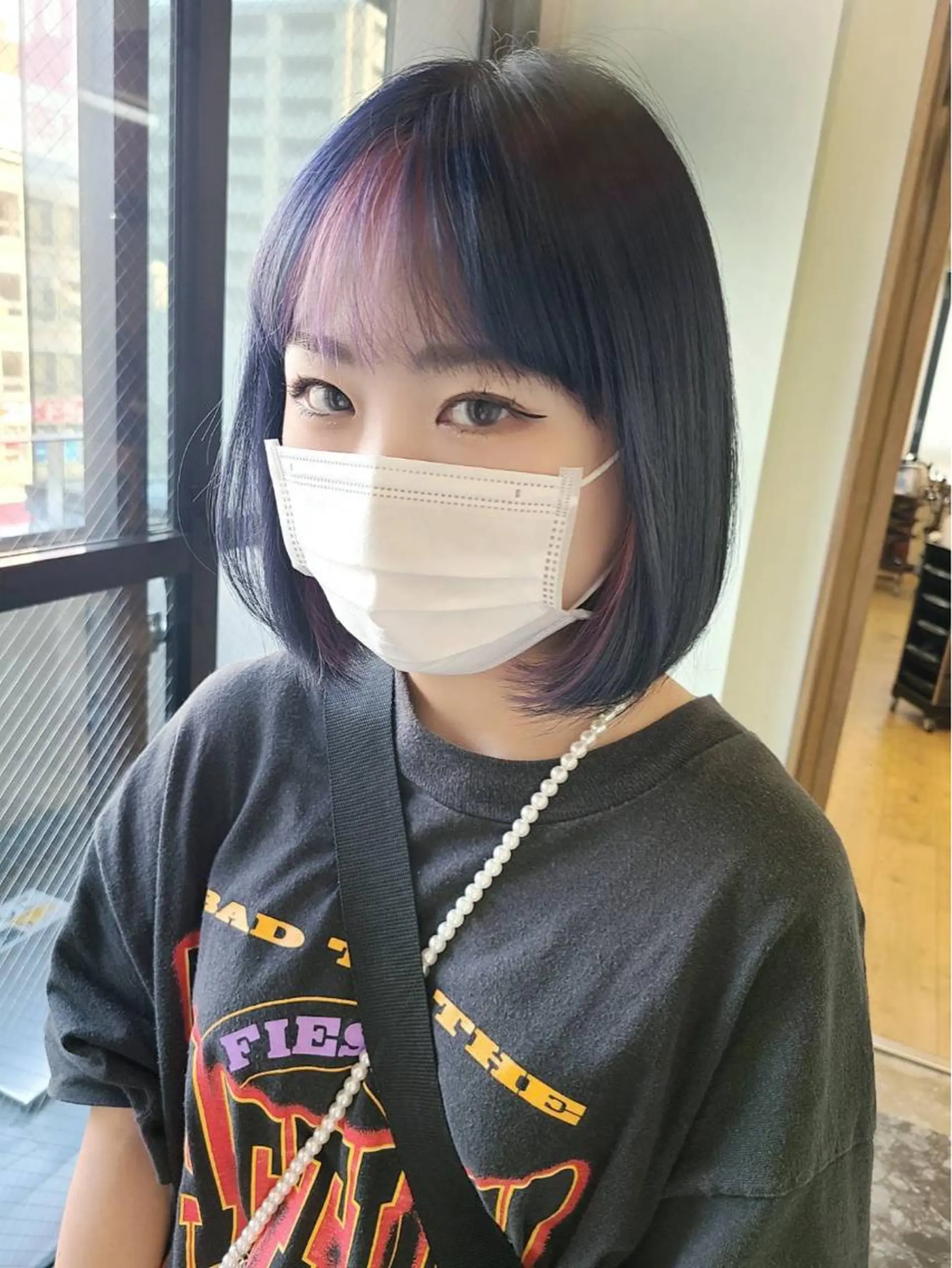 カラー ブルーカラー ピンクカラー カット ヘアカラー トリートメント NUMBER 天王寺YUYAのヘアスタイル