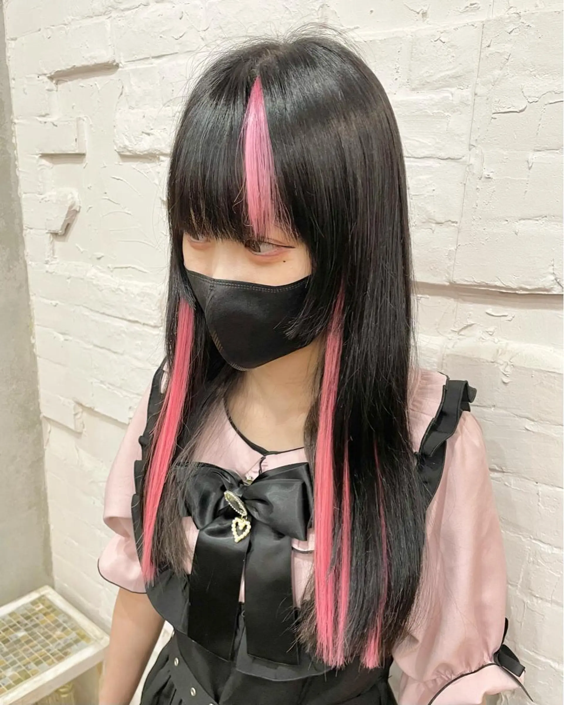 ロング ヘアアレンジ エクステ 【ピンク/韓国ヘア/ ヘアセット】亜海のヘアスタイル