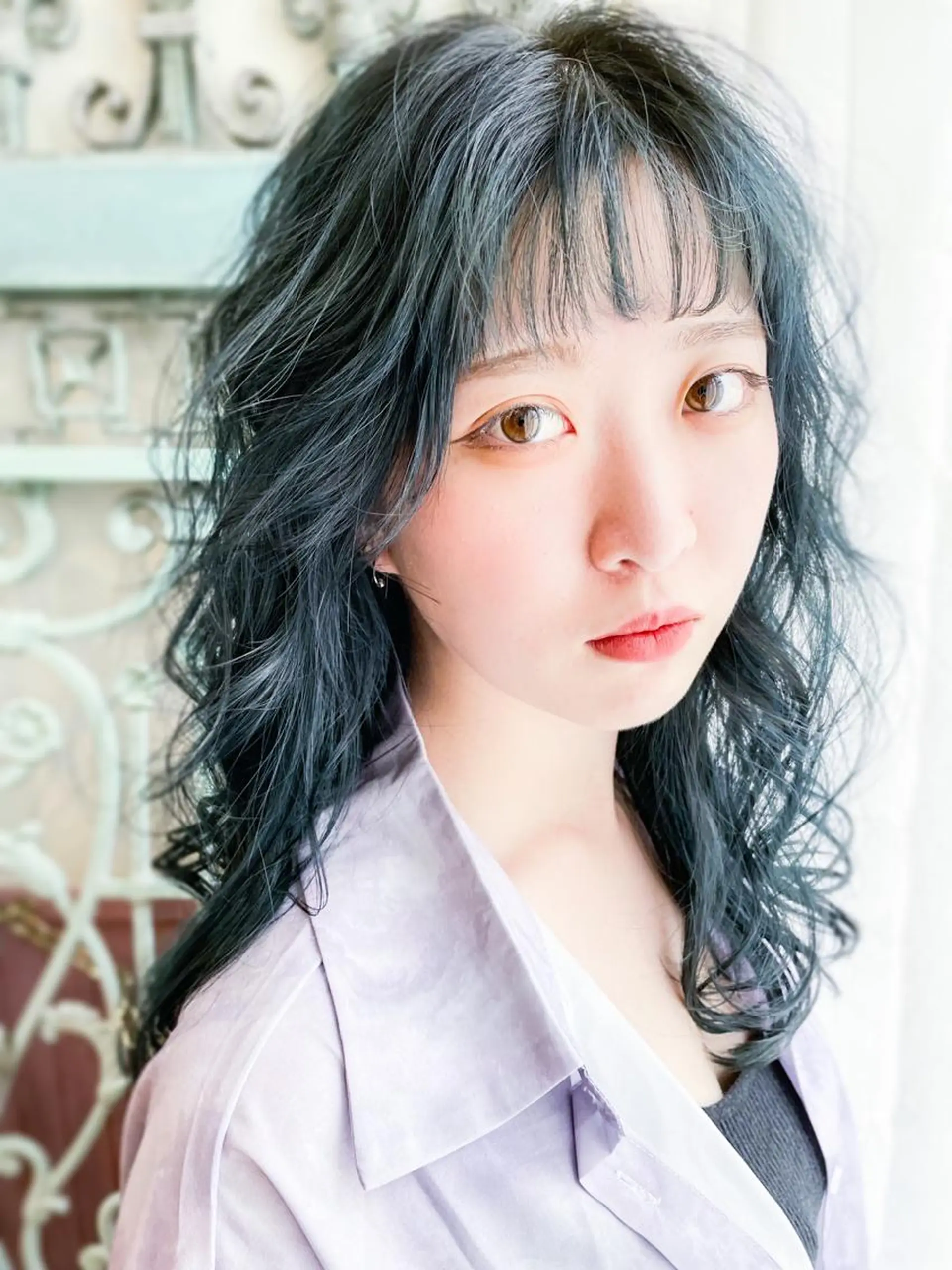 ロング カラー パーマ ヘアアレンジ メンズ 表参道Lise おおいしおりのヘアスタイル