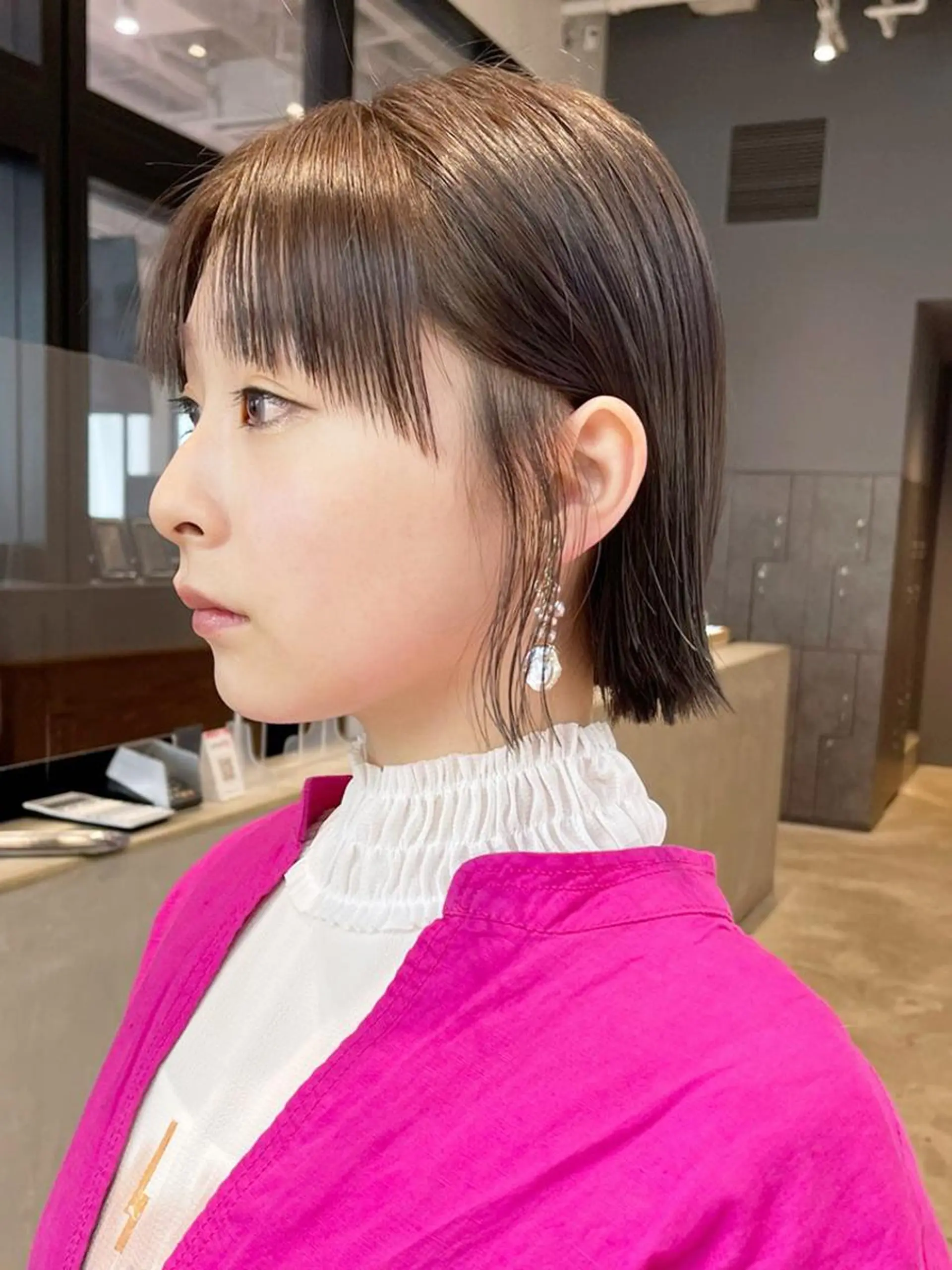 ミディアム パーマ カラー ヘアアレンジ ボブ ITbyALBUM 八王子店のヘアスタイル