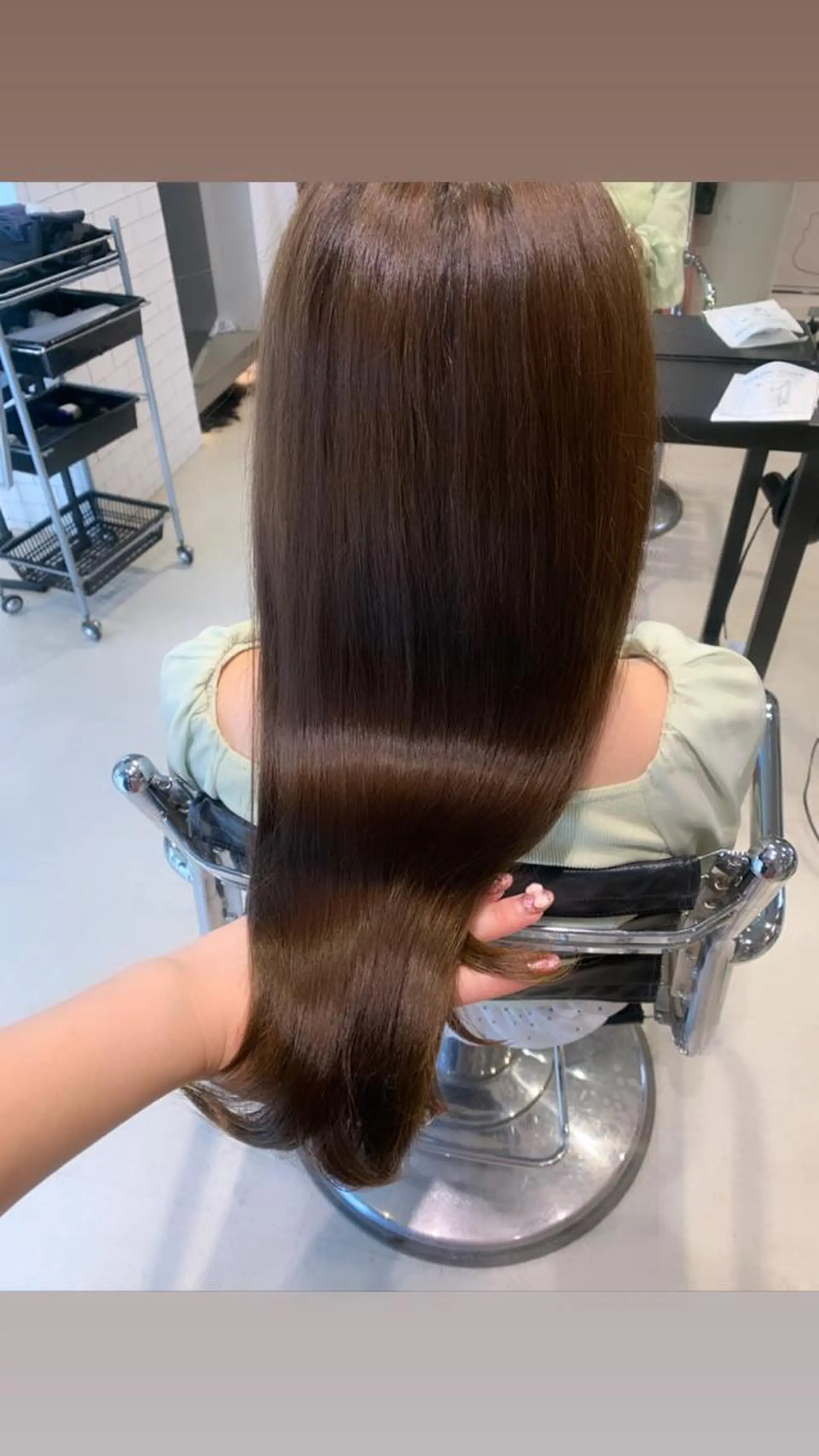 セミロング カラー 透明感/オリーブ/ グレージュ/YUKAのヘアスタイル