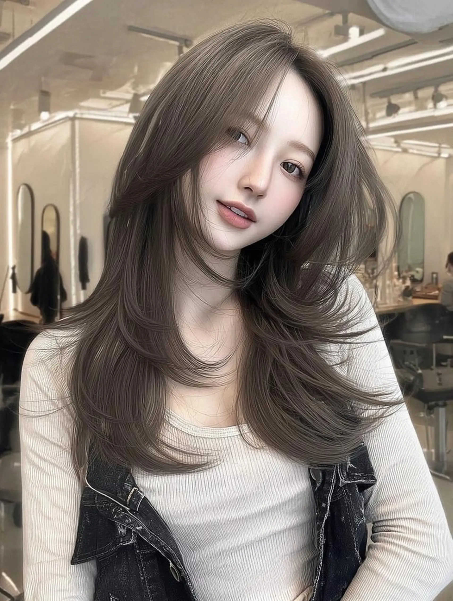 ロング カラー ブリーチ ダブルカラー 髪質改善 縮毛矯正 トリートメント ヘアカラー トリートメント レイヤーカット✨ 福井雄登のヘアスタイル