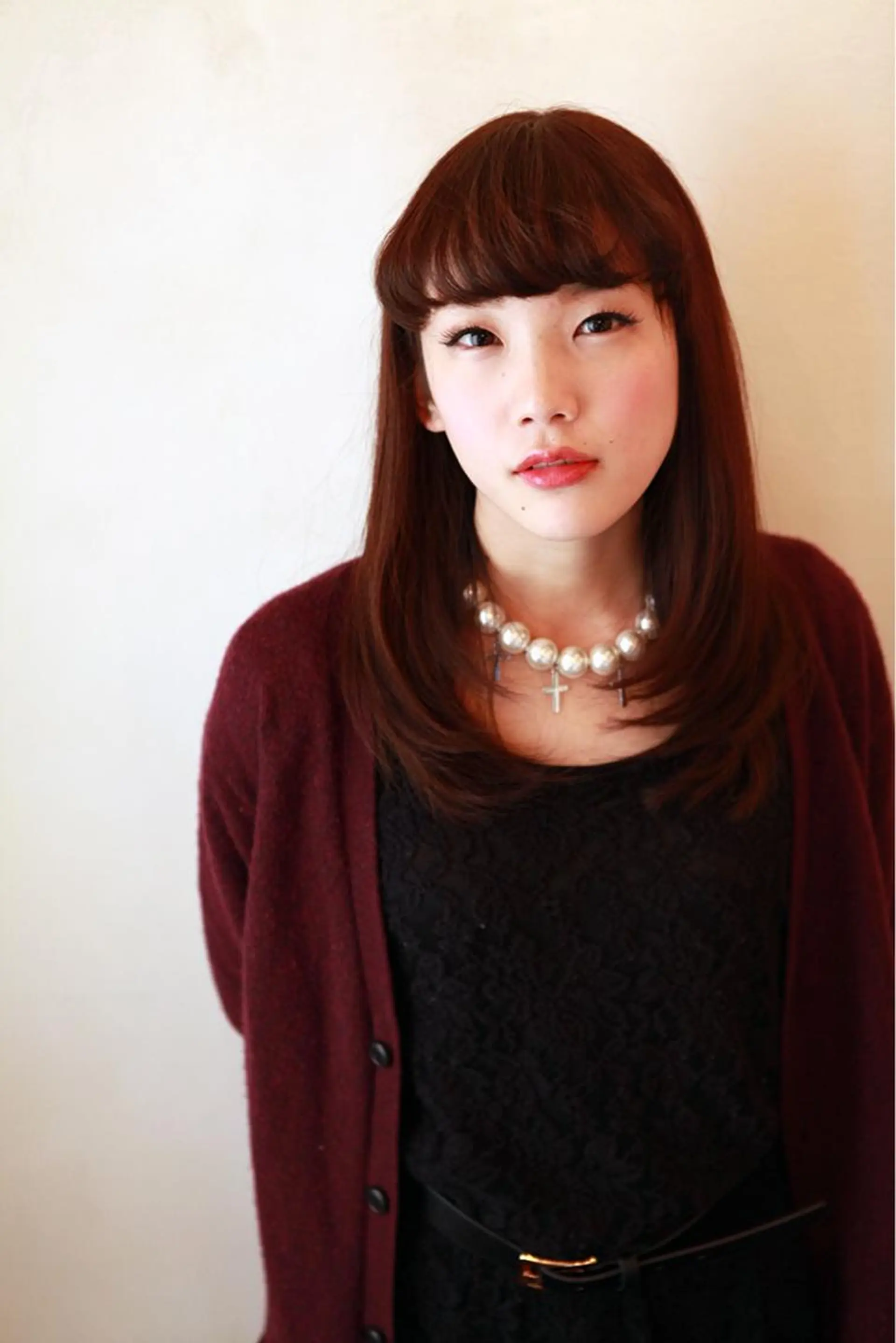 セミロング パーマ 縮毛矯正 カット 縮毛矯正 marie-anne 浜松元目店のヘアスタイル