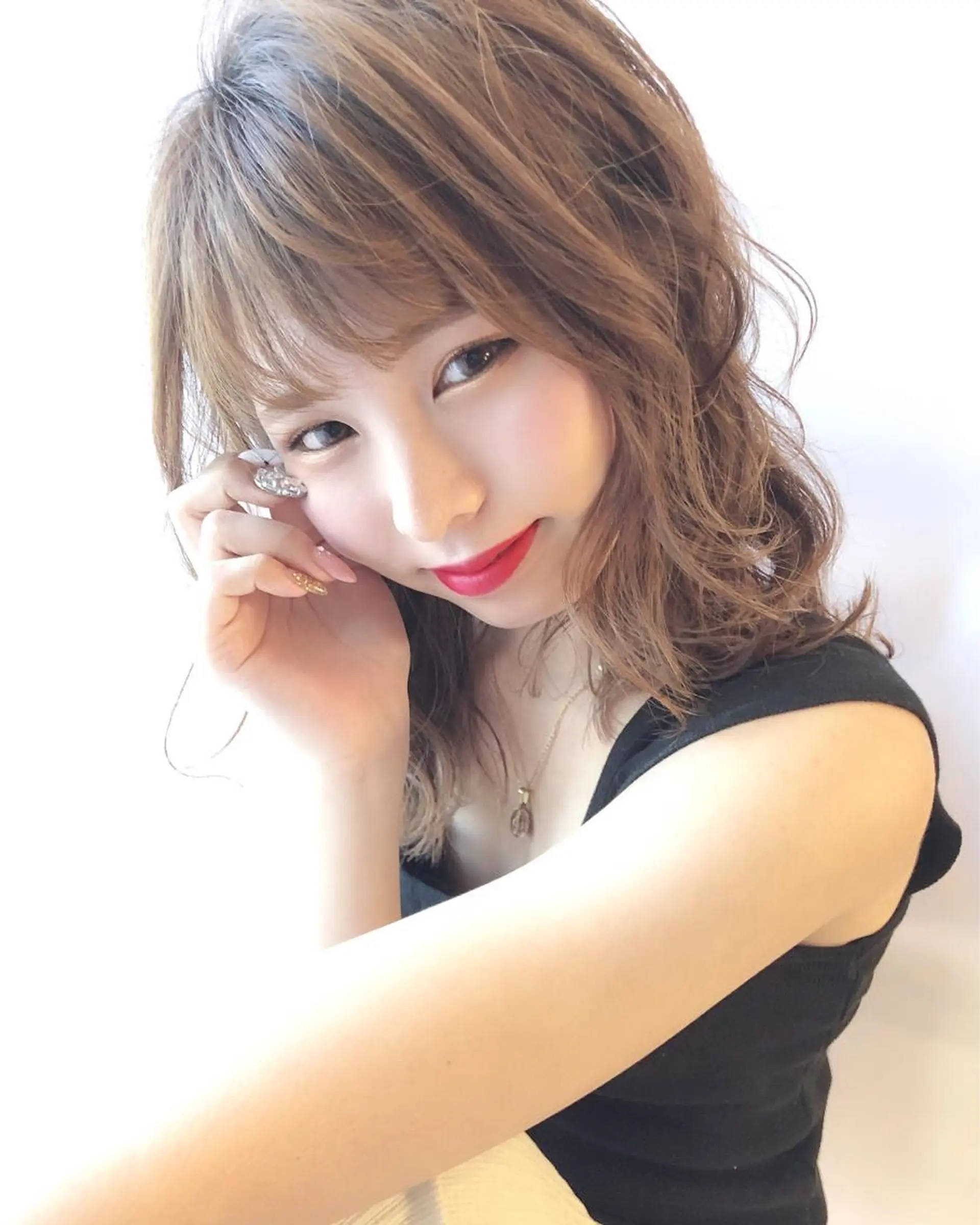 ミディアム カット ヘアカラー トリートメント 具志 正太のヘアスタイル