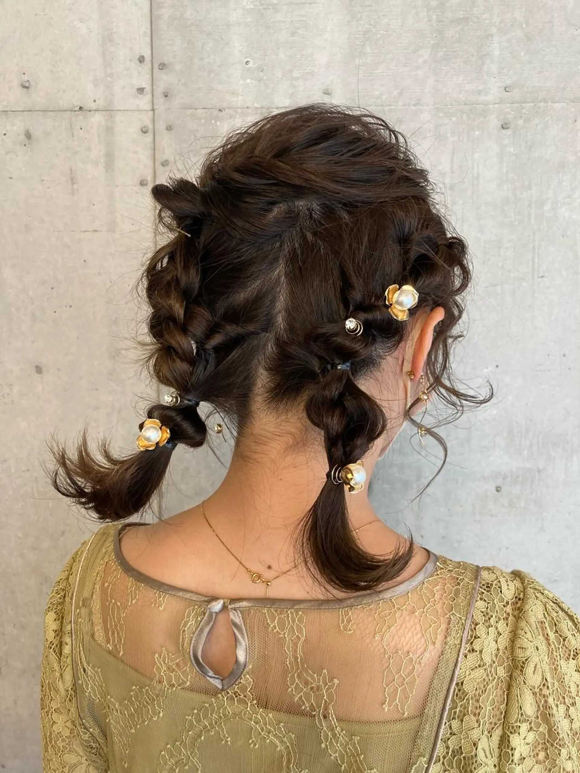 ミディアム ヘアアレンジ ヘアセット 横浜美容室／暖色系 michika🌹のヘアスタイル