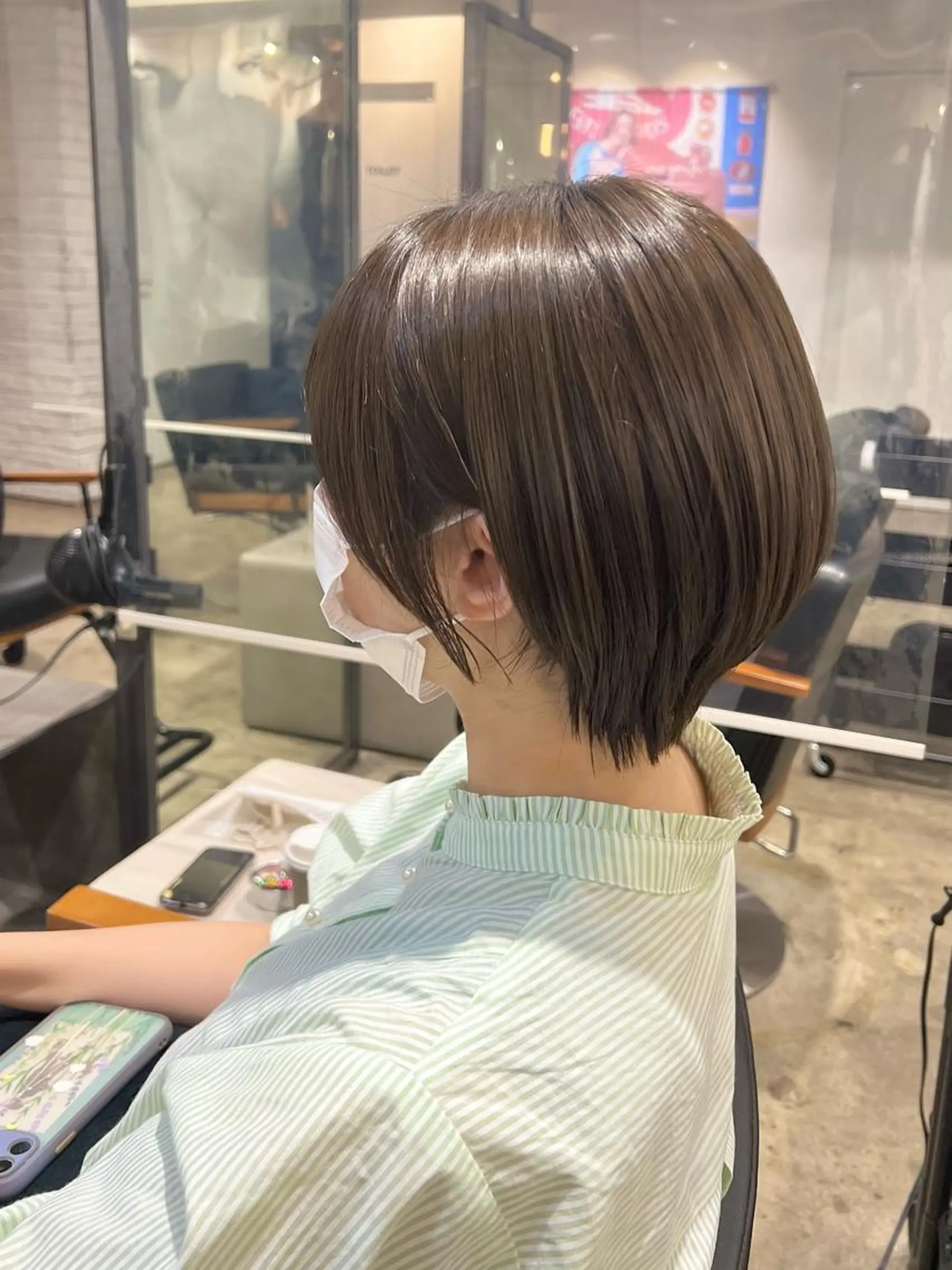 ショート カラー ショートボブ アッシュ ベージュカラー ボブ ショートヘア カット 【韓国風くびれヘア】 joule小木曽輝のヘアスタイル