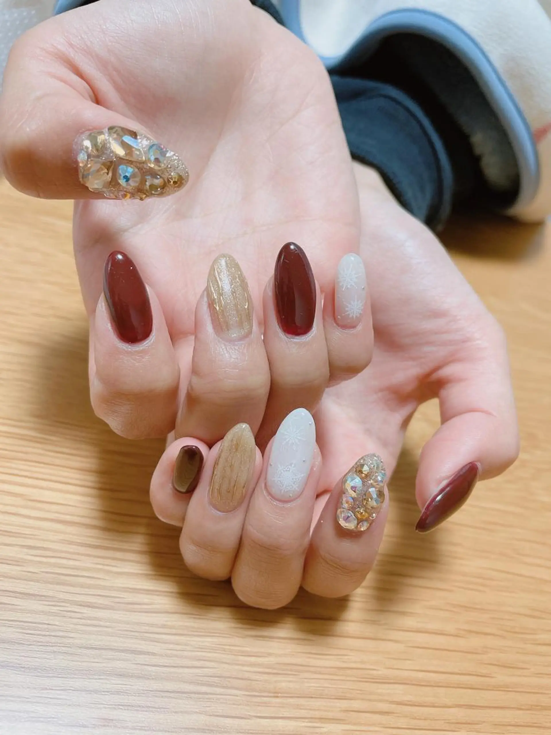 ネイル 冬ネイル ハンドネイル nakamoto yuukaのネイルデザイン