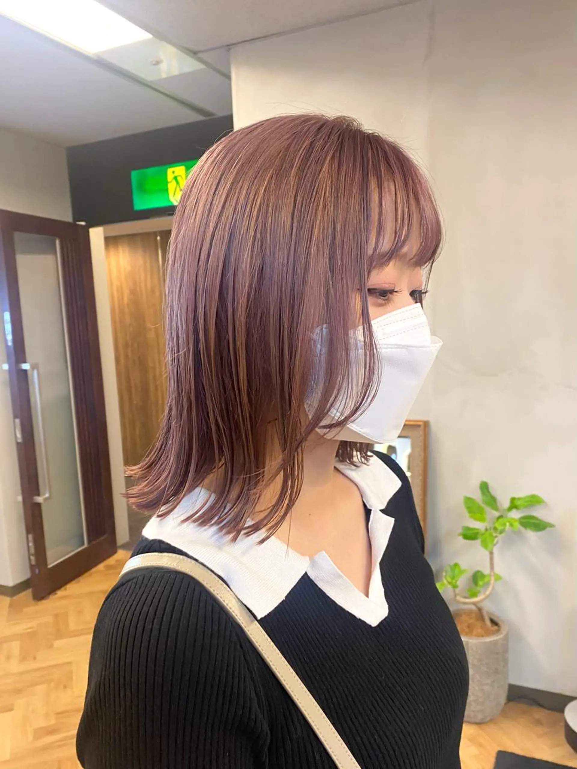 ミディアム カラー カット ヘアカラー トリートメント ハル🌸柔色/ ブリーチなし/艶髪のヘアスタイル