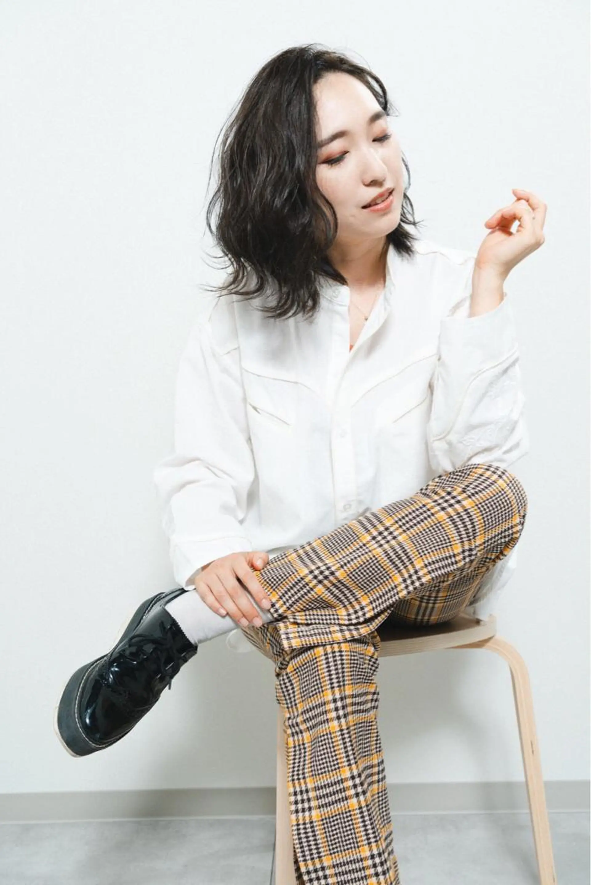 ミディアム カラー シェアハピ ヤマモトのヘアスタイル