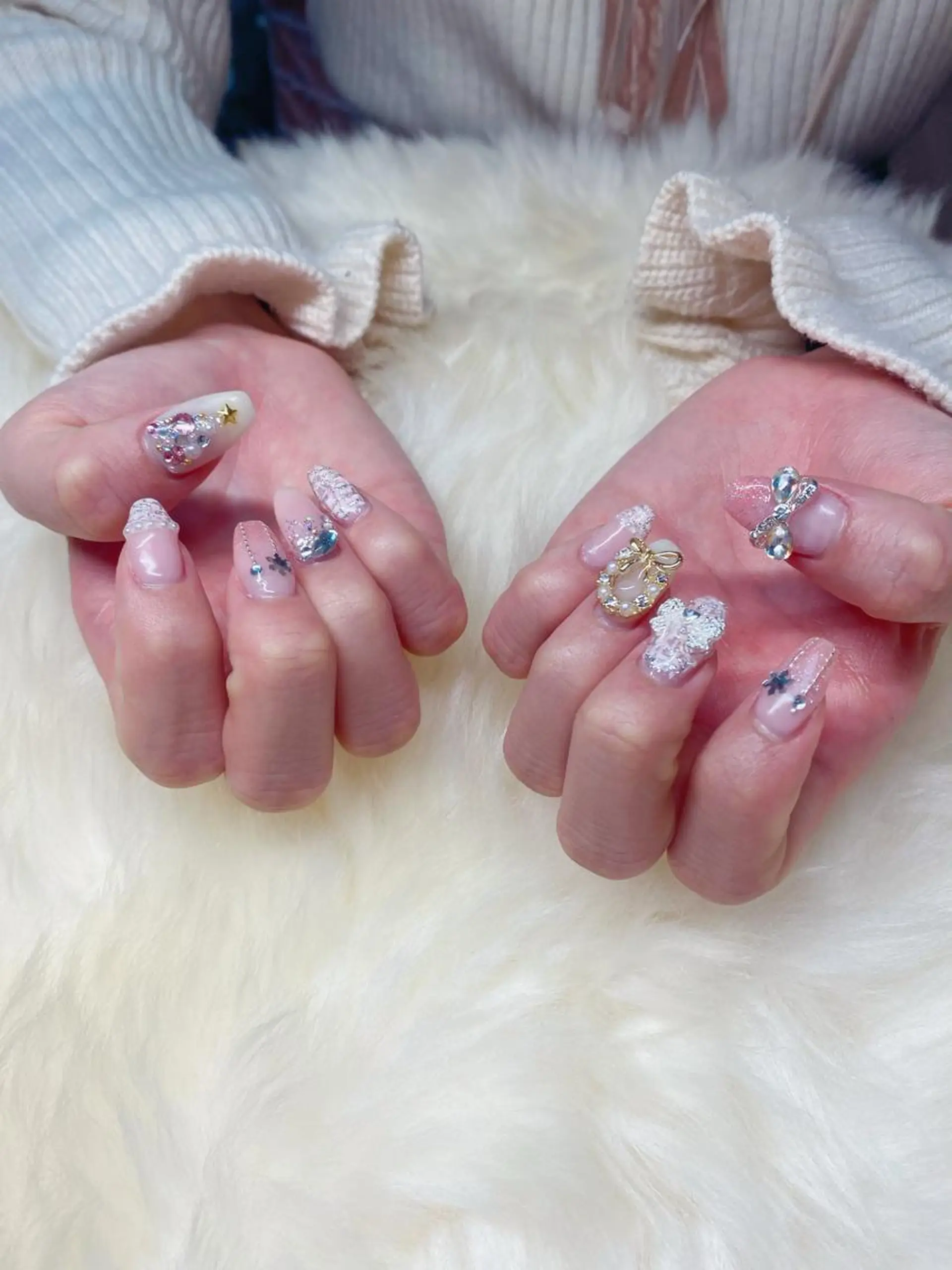 ロング ハンドネイル ハンドケア 💜MIYA nail川崎店のネイルデザイン