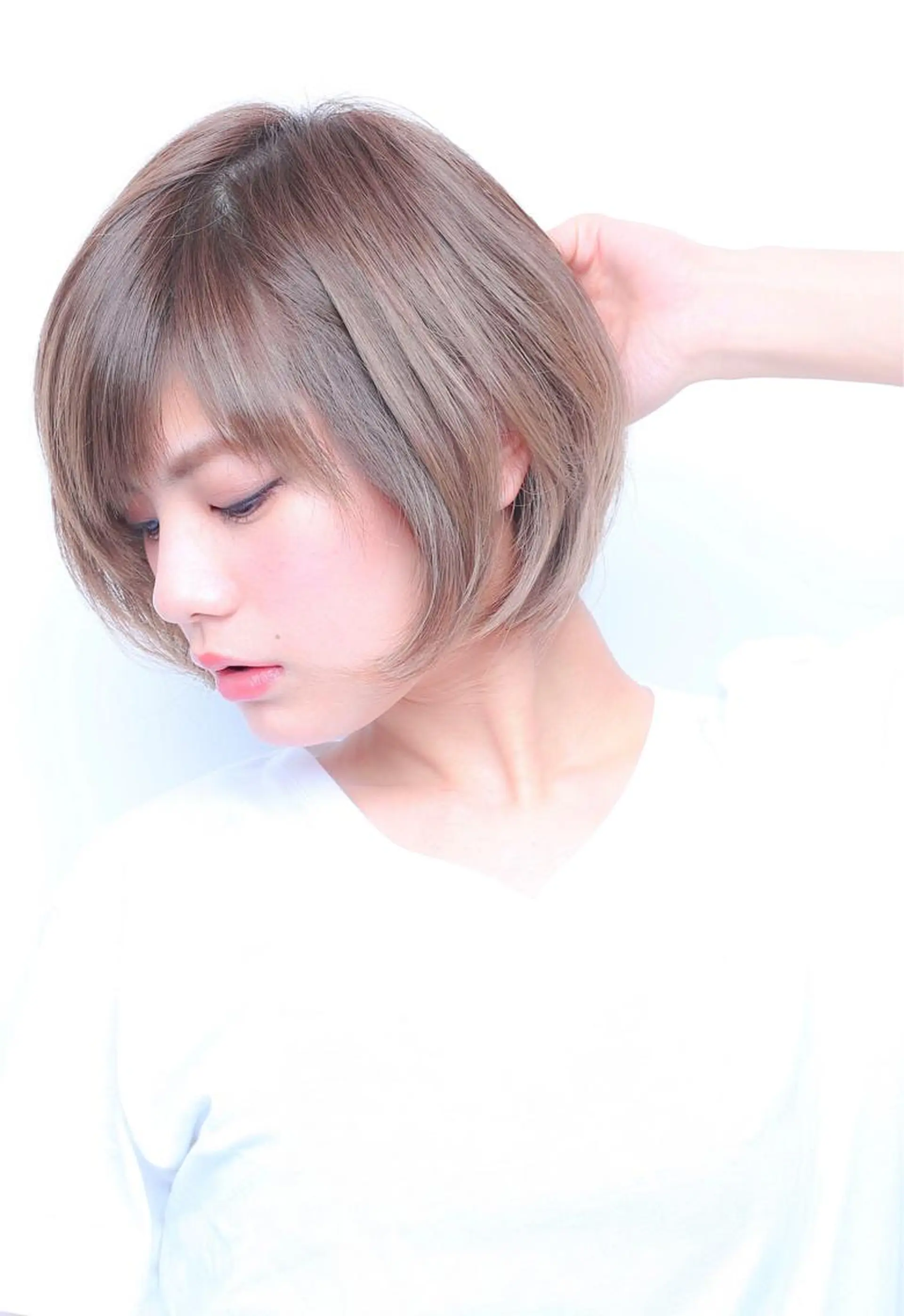 ショート カラー 透明感カラー グレージュ モテ髪透明感❤️ デイズヘアカラーのヘアスタイル