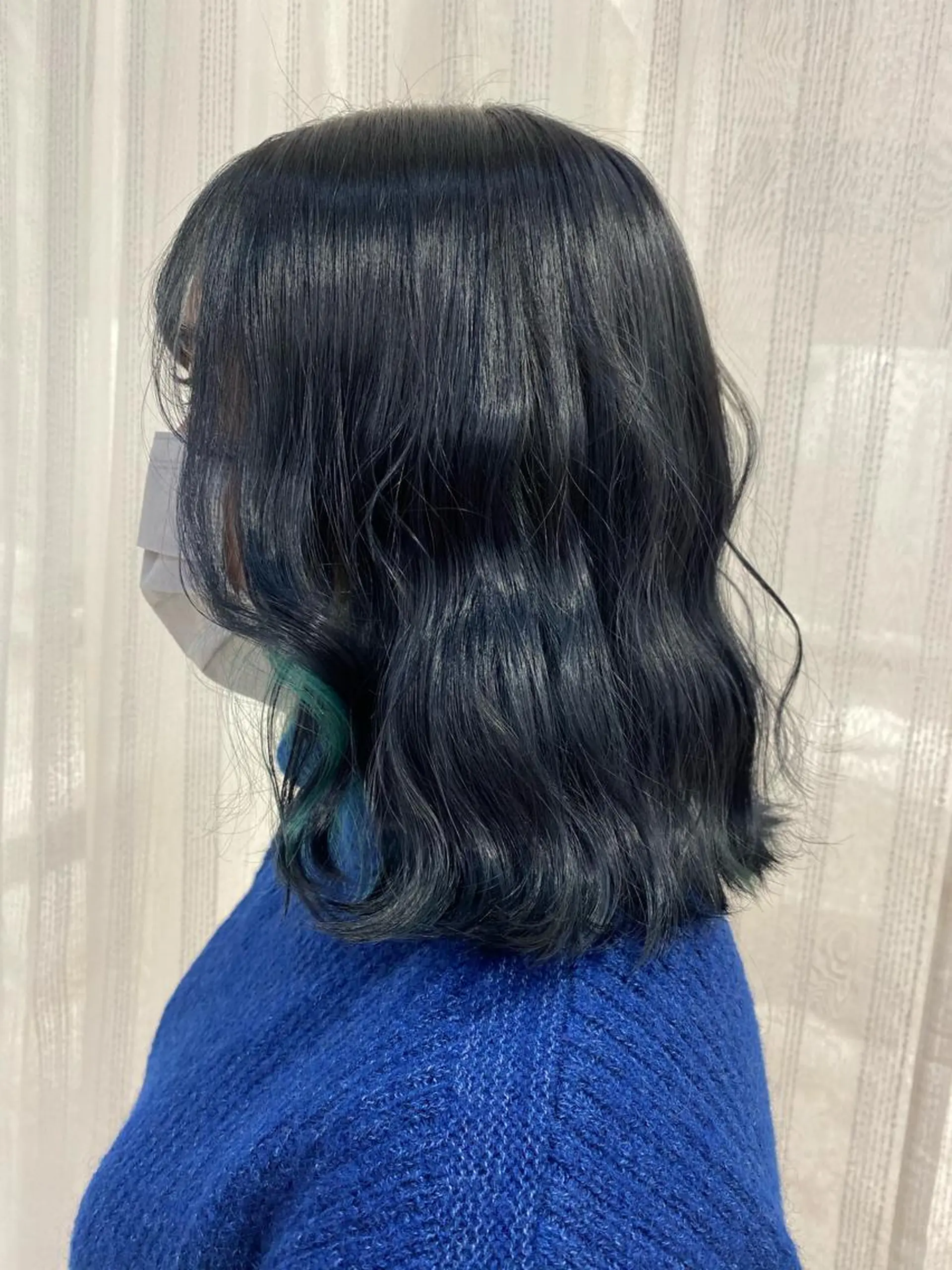 カラー 黒髪 ブルーカラー ブルーブラック ∴Sanae. ∴ トータルビューティーのネイルデザイン