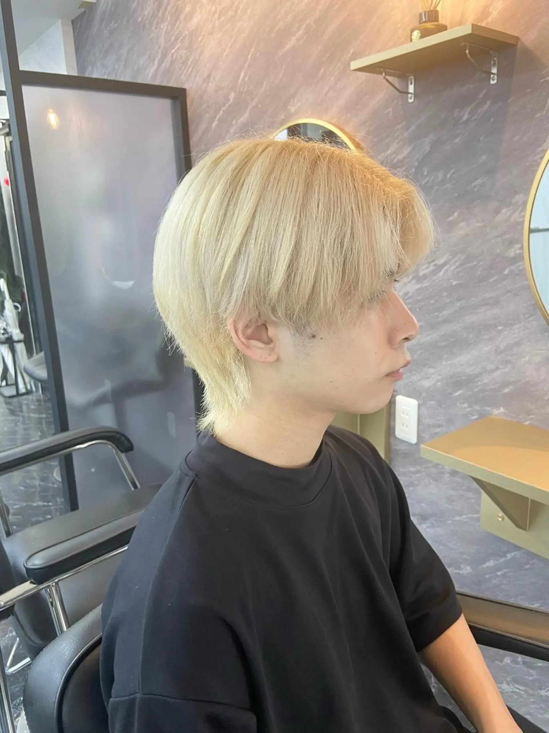 ミディアム カラー メンズ メンズハイトーン ハイトーンカラー ヘアカラー トリートメント ミルボンAujua認定サロン Ria  OSAKA 梅田所属・メンズ、エクステ特化 Ryuのヘアスタイル