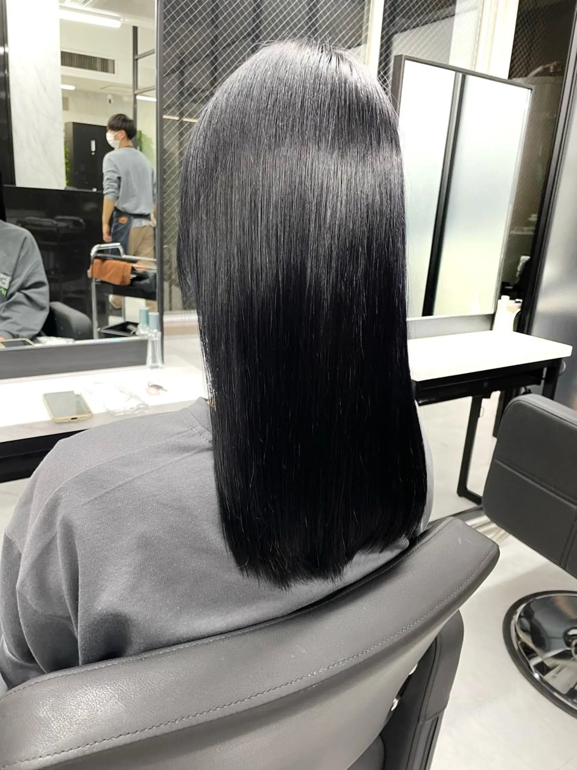 ロング カラー 黒髪 ブルーカラー ブルーブラック ダブルカラー Wehlen所属・透明感カラー🌟 keisukeのヘアスタイル
