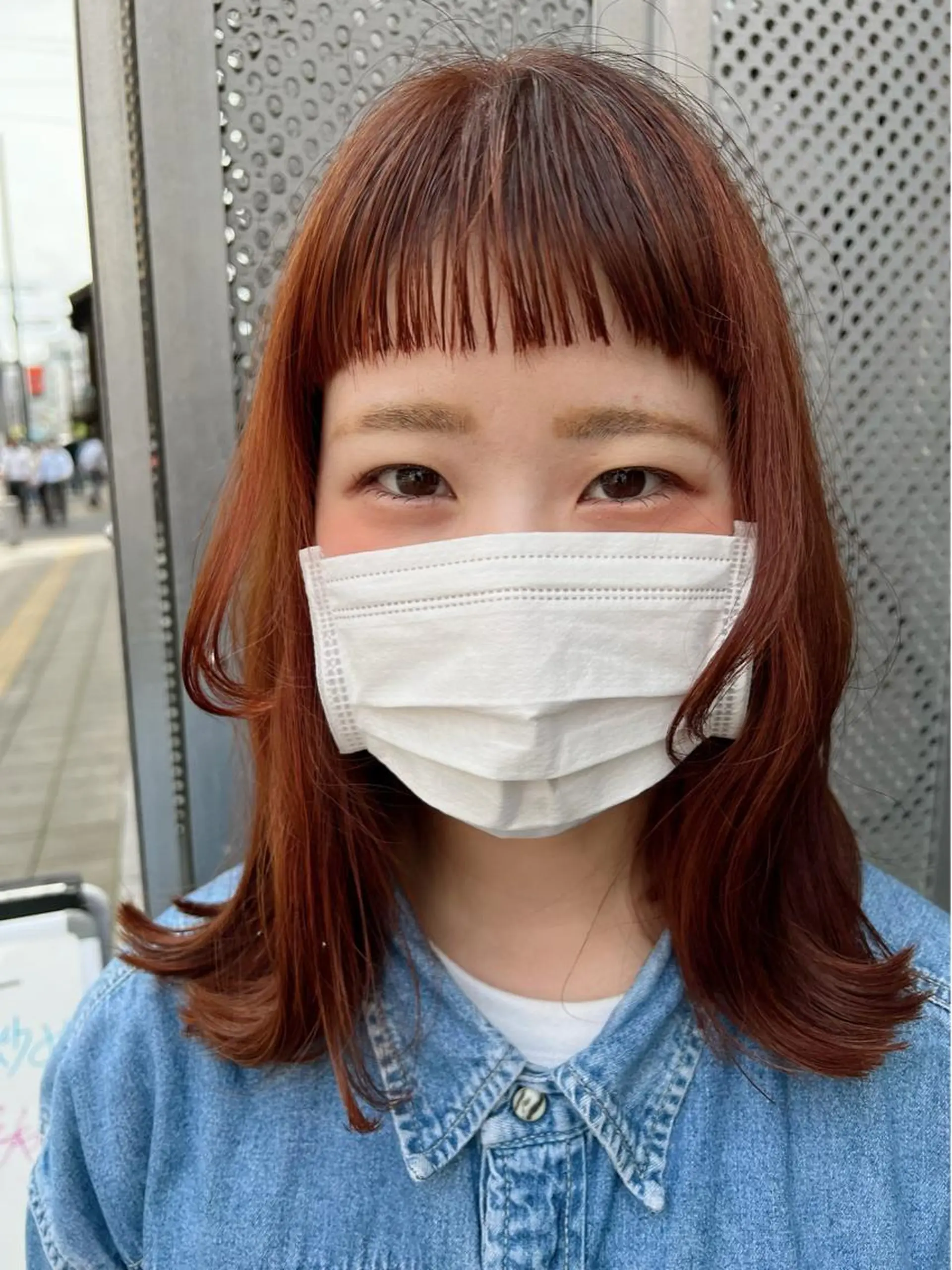 ミディアム オレンジブラウン モテ髪🌈細矢 森平のヘアスタイル