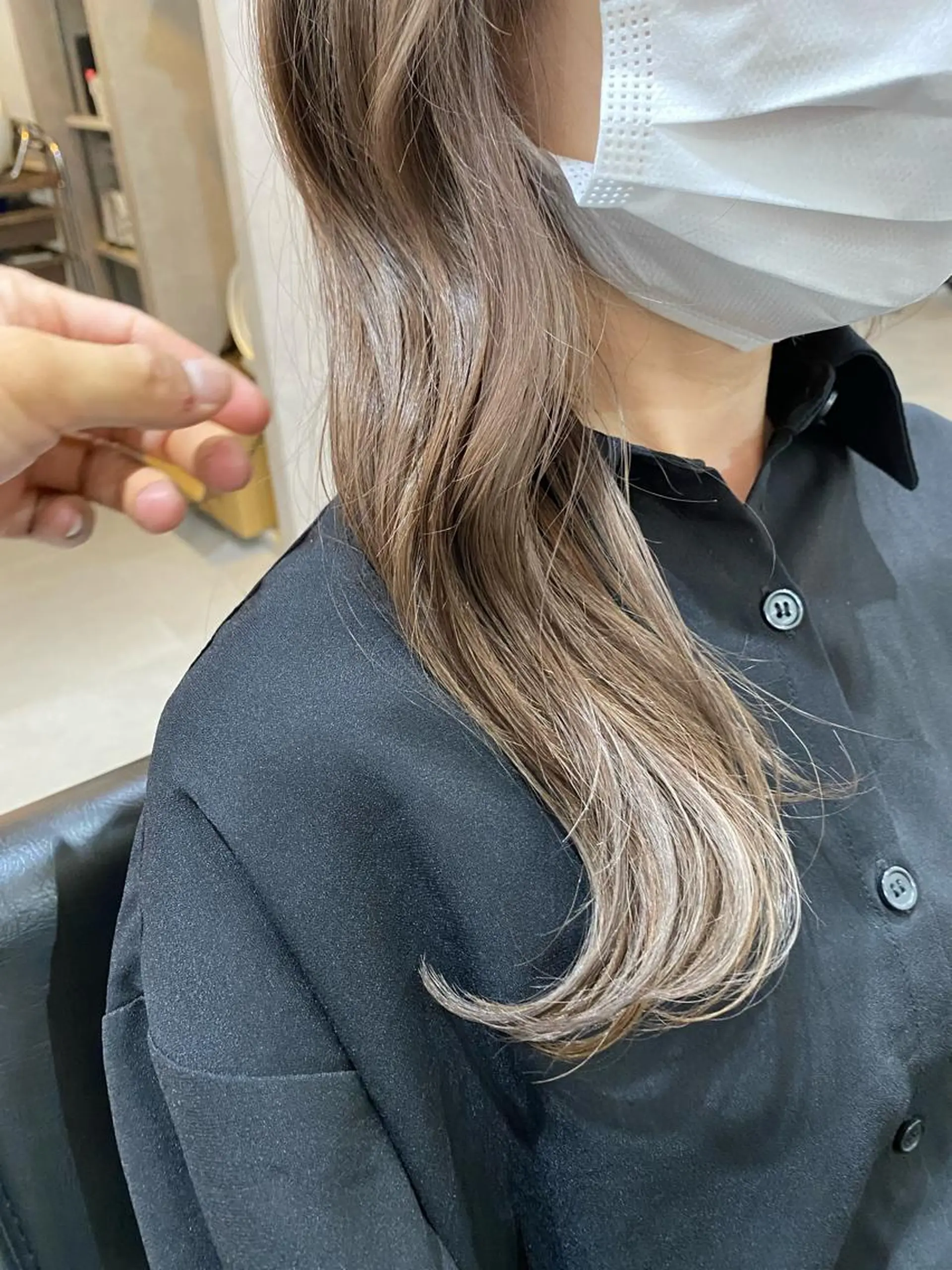 セミロング カラー 銀座⚜️【脱白髪染め 美髪矯正】トグチのヘアスタイル