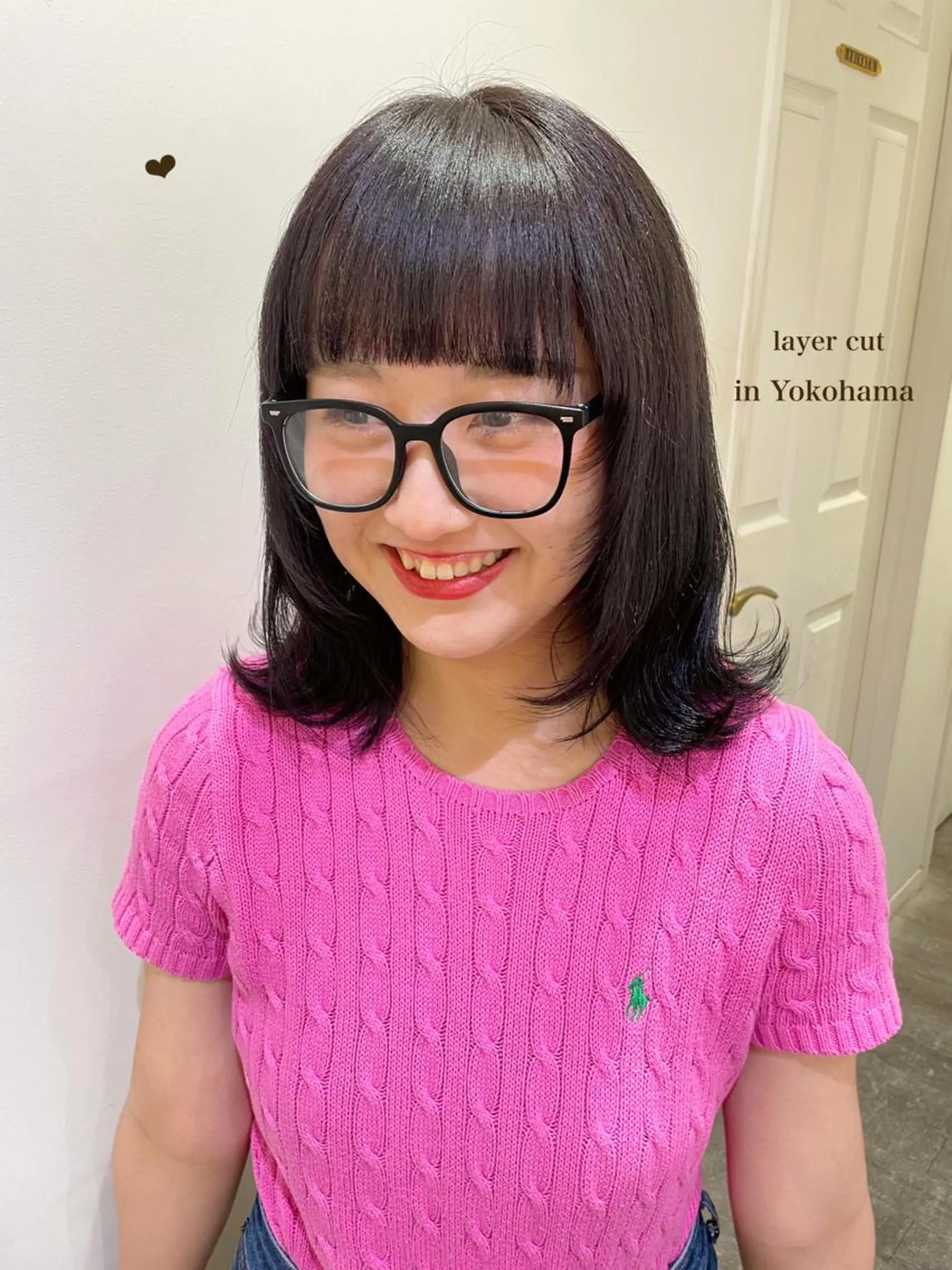 ミディアム カラー 黒髪 顔まわりレイヤー レイヤーカット エクステ/ハイトーン 🐏☁️miminaのヘアスタイル