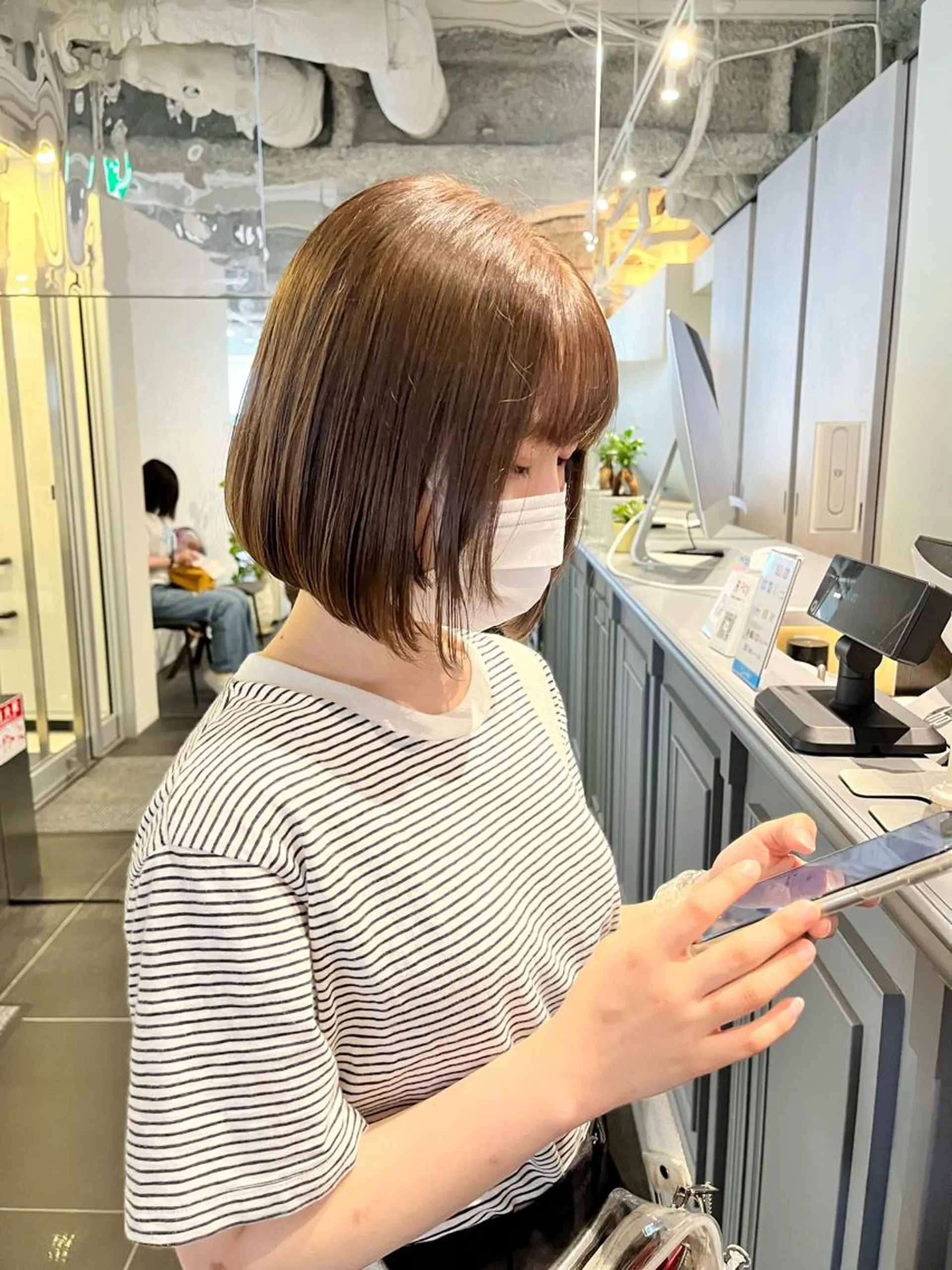 ショート カラー 切りっぱなしボブ ベージュカラー ブリーチ ブリーチなしカラー ボブ カット ヘアカラー ショート/パーマ/ カラー/FUKOのヘアスタイル