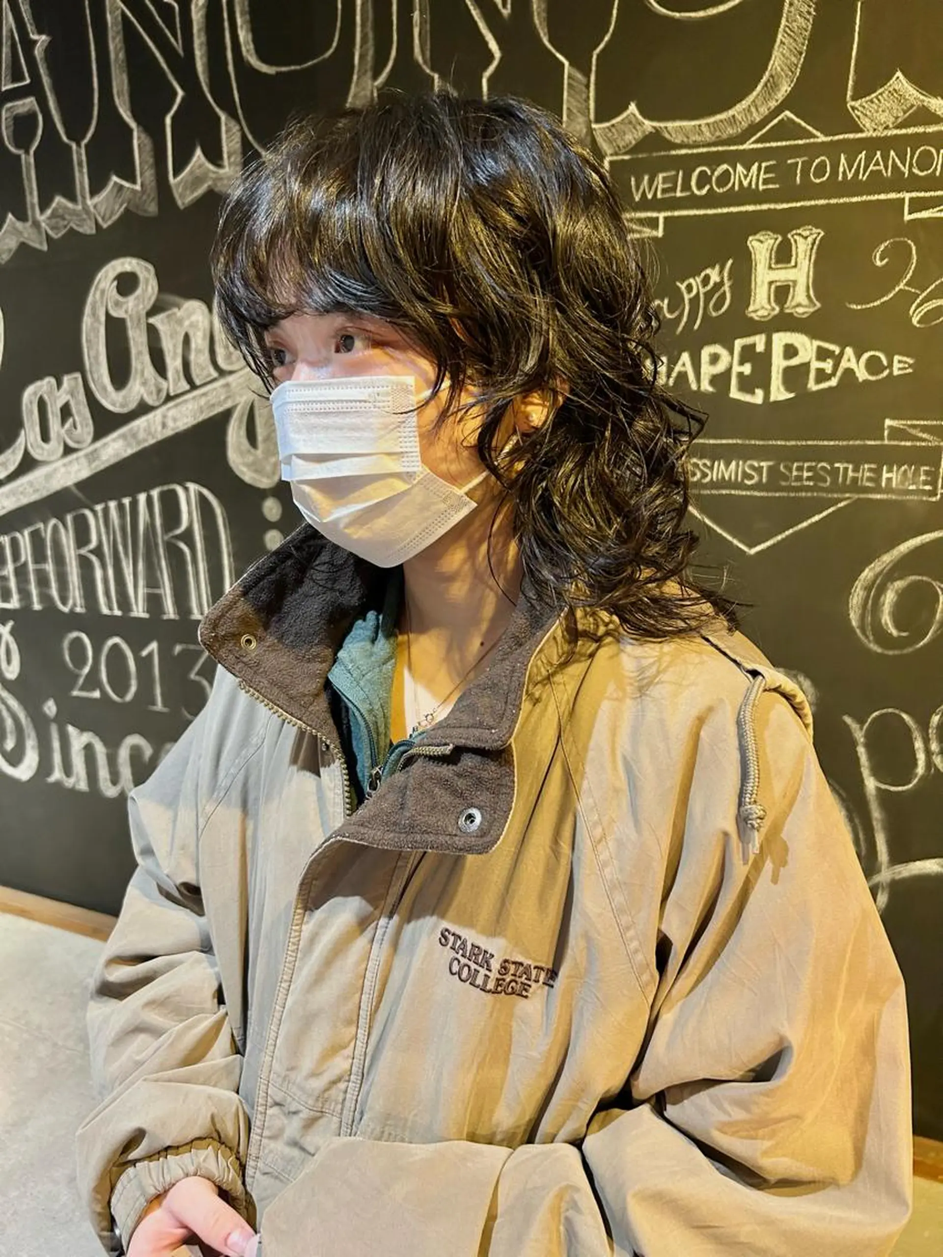 ミディアム カラー パーマ カット ヘアカラー パーマ トリートメント メンズヘア/レイヤー /ボブ山内春輝のヘアスタイル