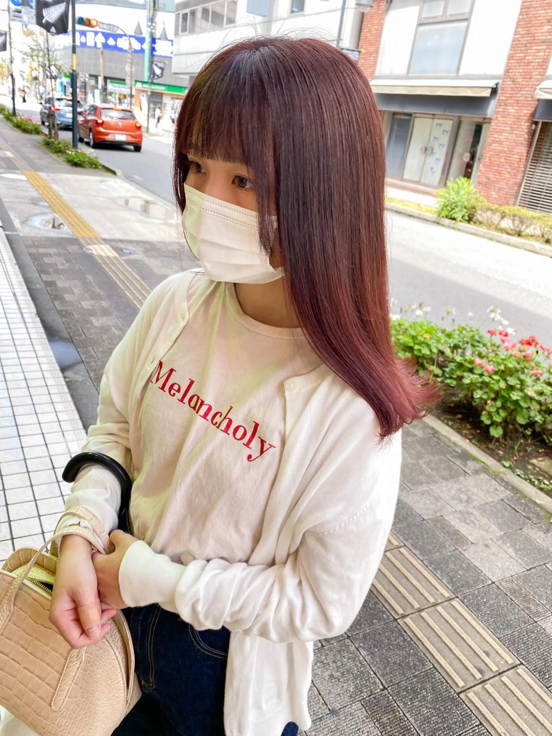 ミディアム カラー イルミナカラー ピンクカラー 韓国風スタイル 🍓MIZUKI🍓のヘアスタイル