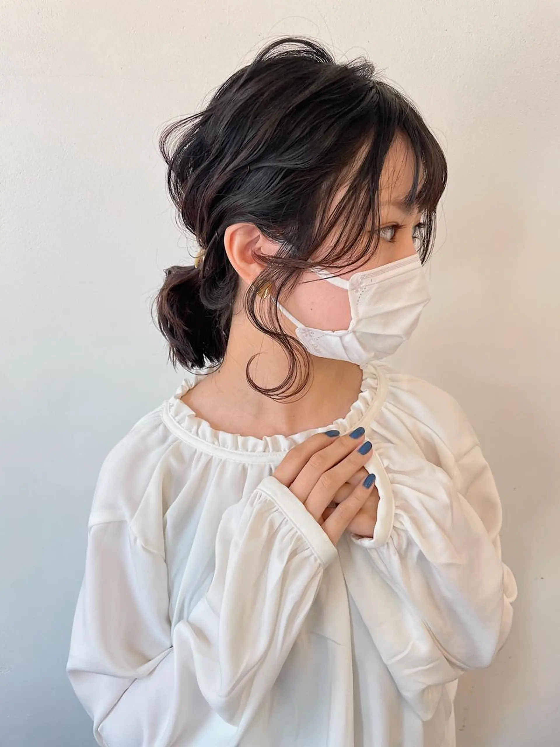 ミディアム カラー ヘアアレンジ ポニーテール デート 簡単アレンジ カット ヘアカラー h a k u 大倉 卓人のヘアスタイル