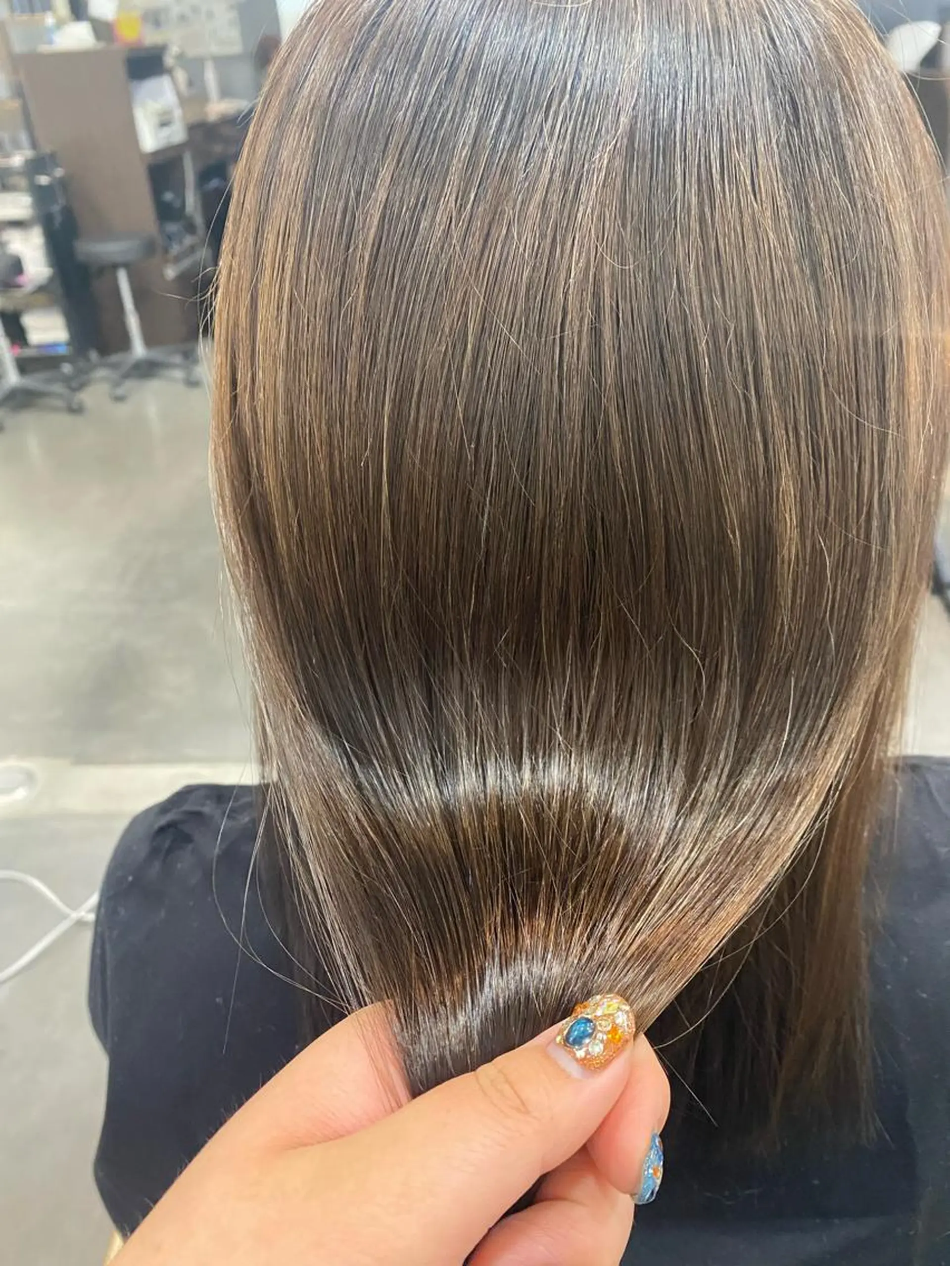 ミディアム カラー ブラウンカラー オリーブブラウン 髪質改善 BLENDby happiness所属・KAORU/絹髪 /髪質改善/奈良のヘアスタイル