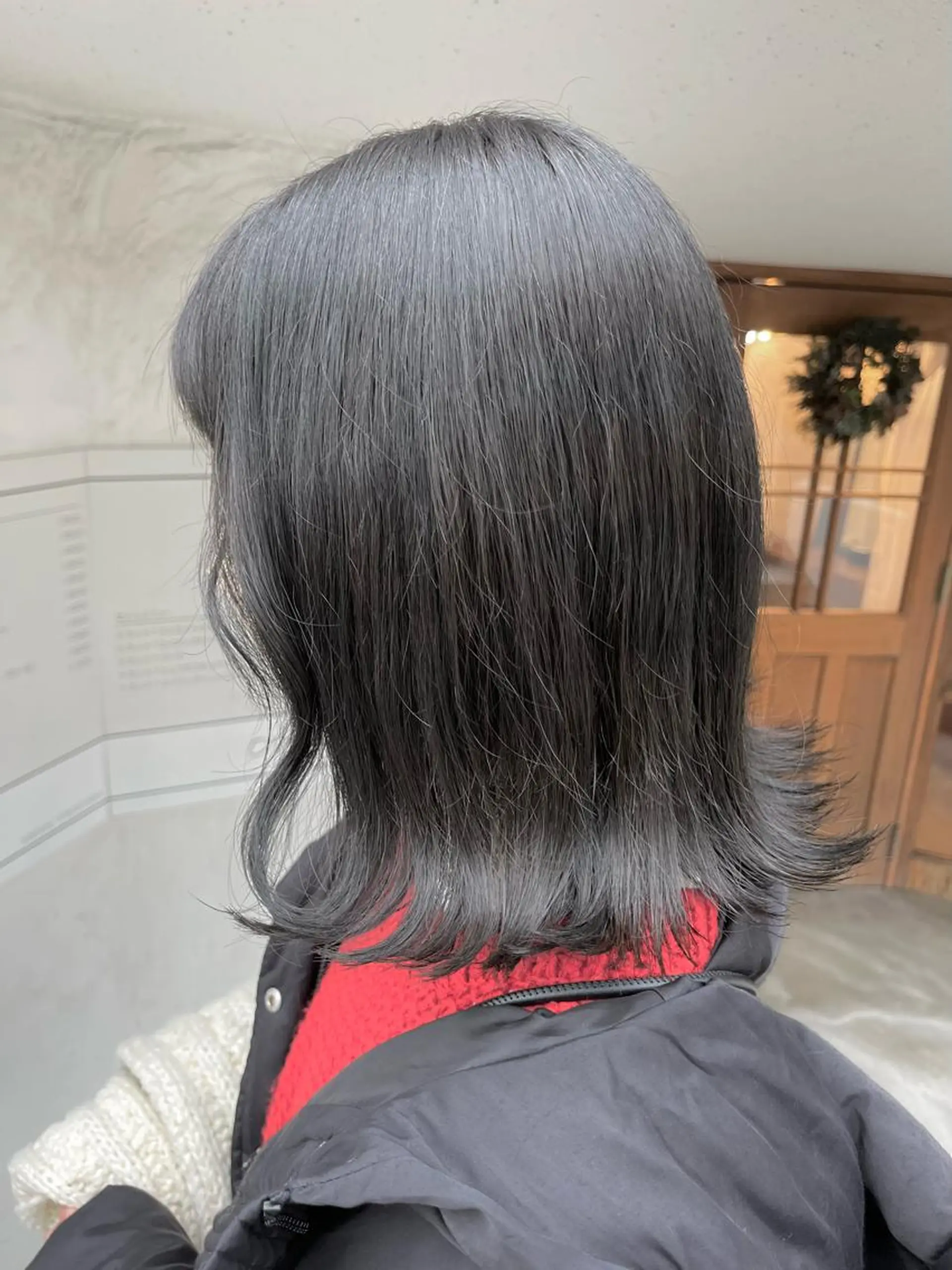 ミディアム カラー グレージュ カーキグレージュ FUJINO RYOのヘアスタイル