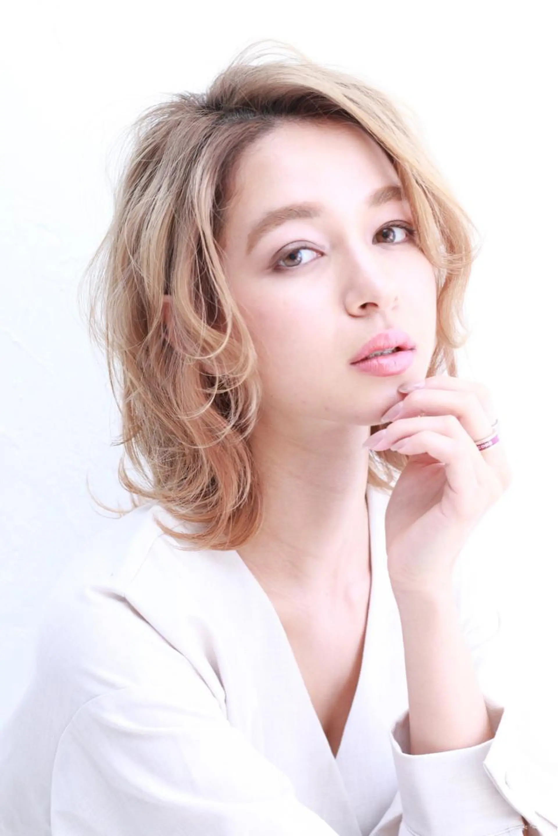 ミディアム ヘアカラー 髪質改善ストレート、 カラー清野雄大のヘアスタイル