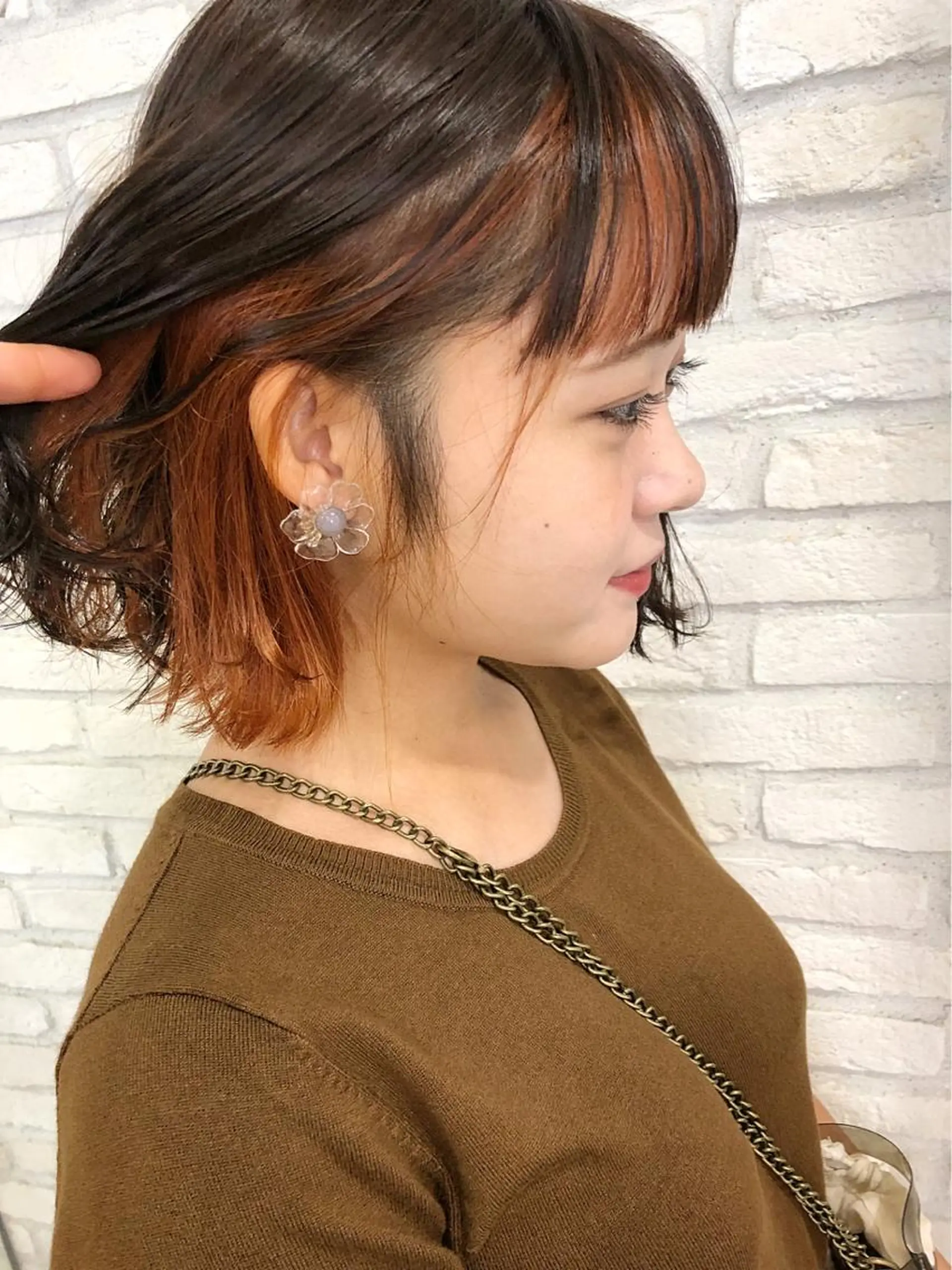 ミディアム カラー オレンジ HAUS 片山みほのヘアスタイル