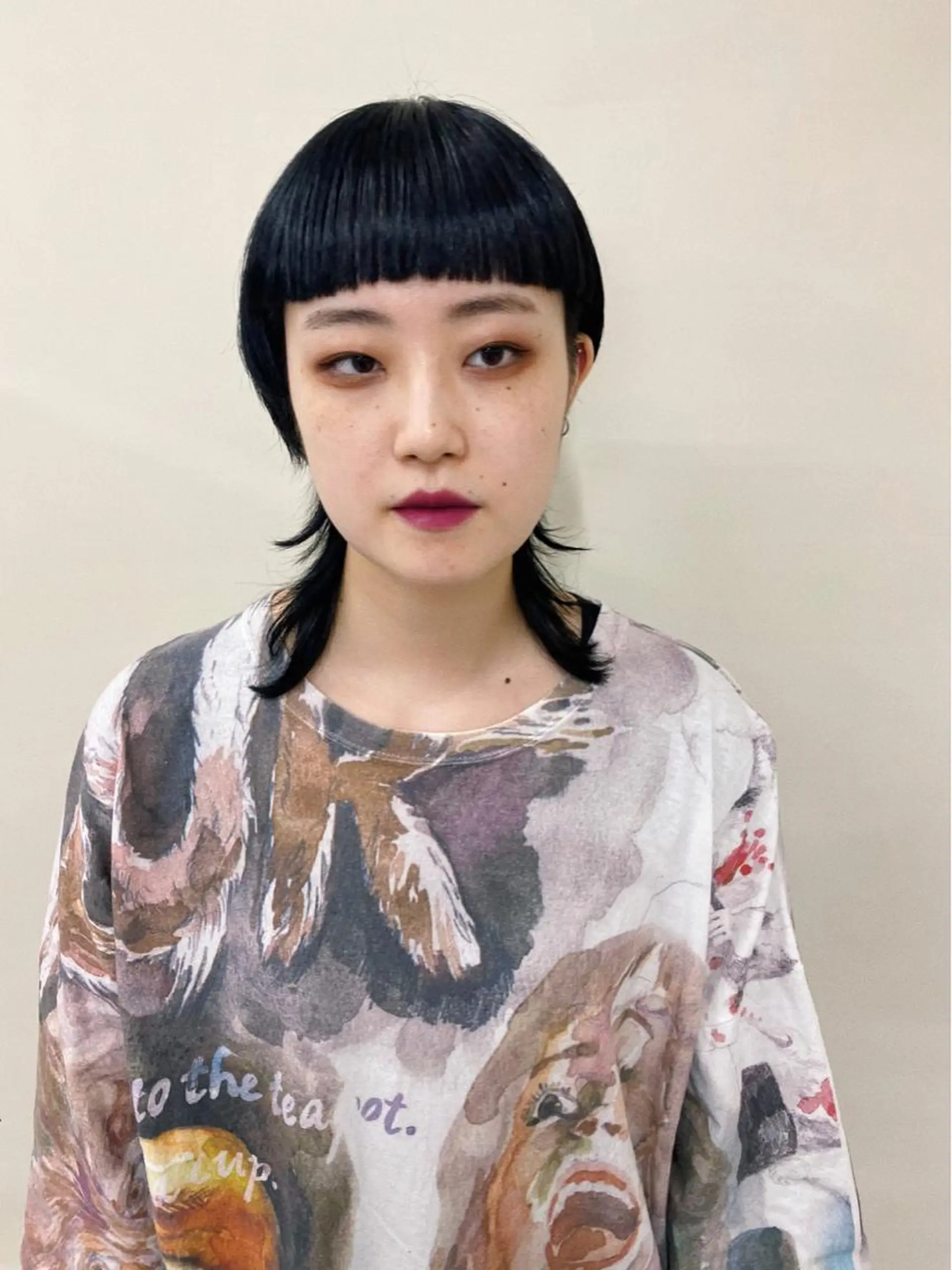 ミディアム カラー ヘアアレンジ カット エクステ レイヤーウルフ エクステ磯部のヘアスタイル