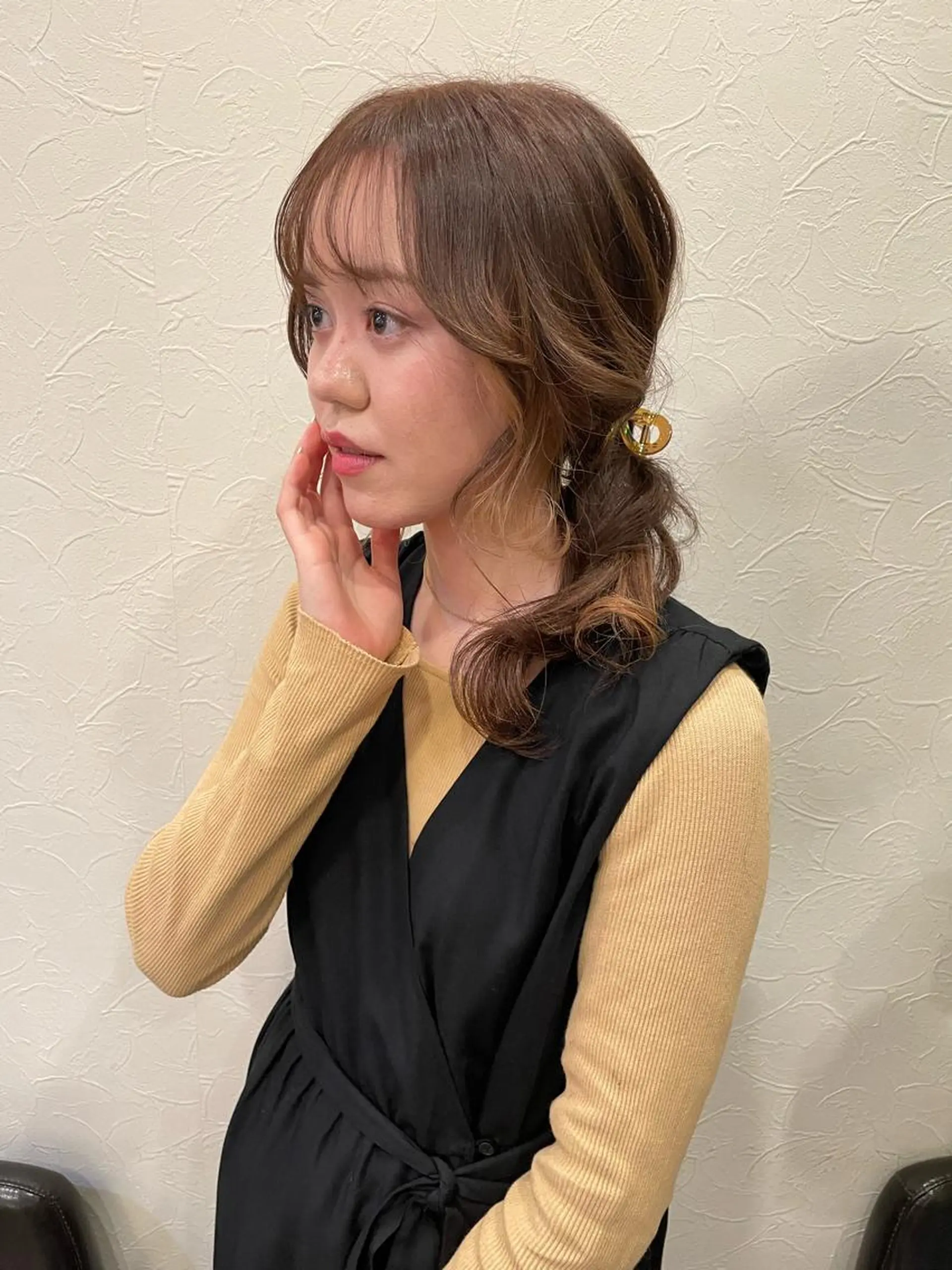 ミディアム カラー ヘアアレンジ グレージュ ラベンダーカラー ラベンダーグレージュ ラベンダーグレー SHANTi 飯塚 ヘアセット/髪質改善のヘアスタイル