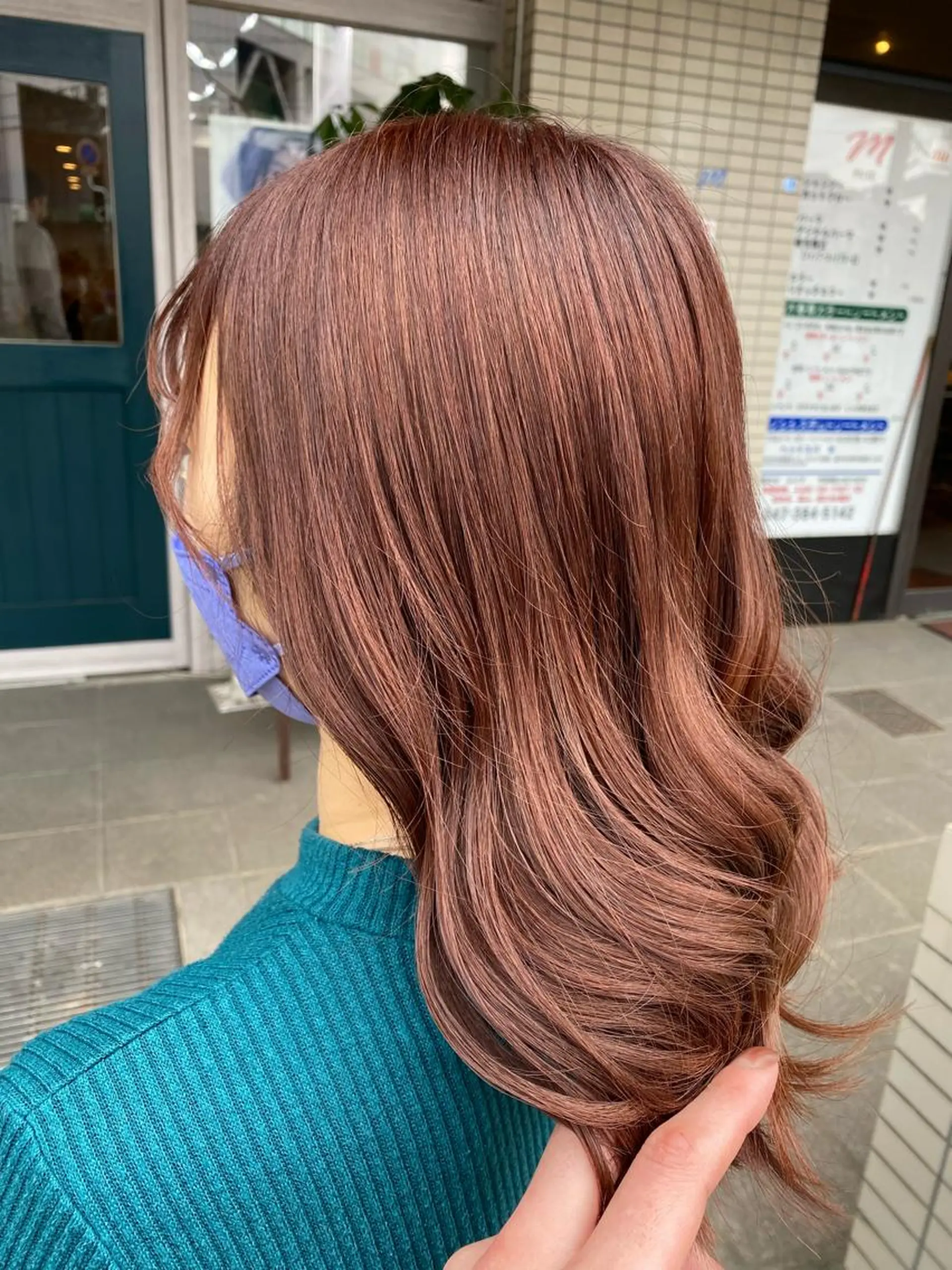 ミディアム カラー ピンクカラー 野呂 隼人のヘアスタイル