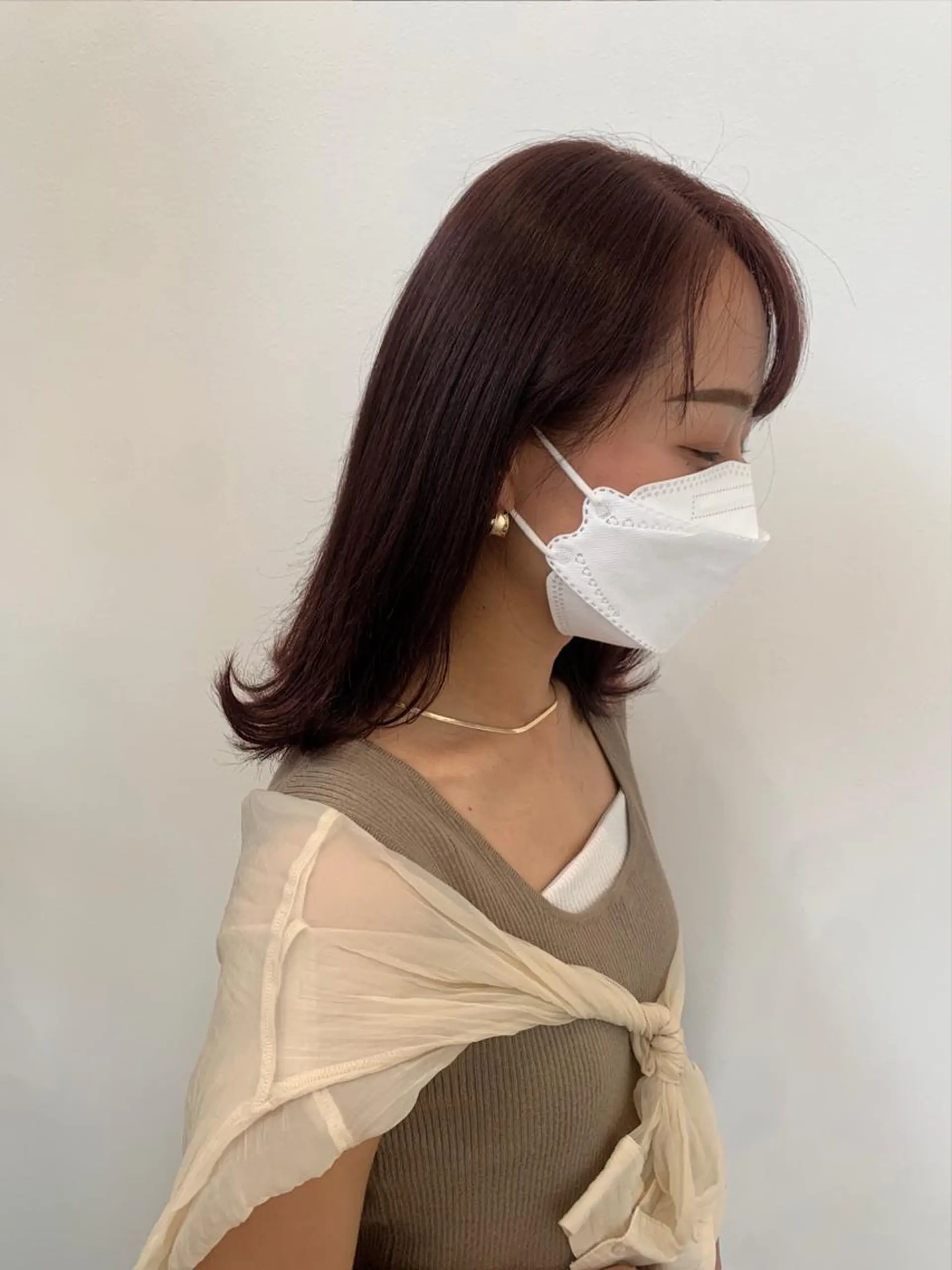 ミディアム カラー 築地 なずなのヘアスタイル