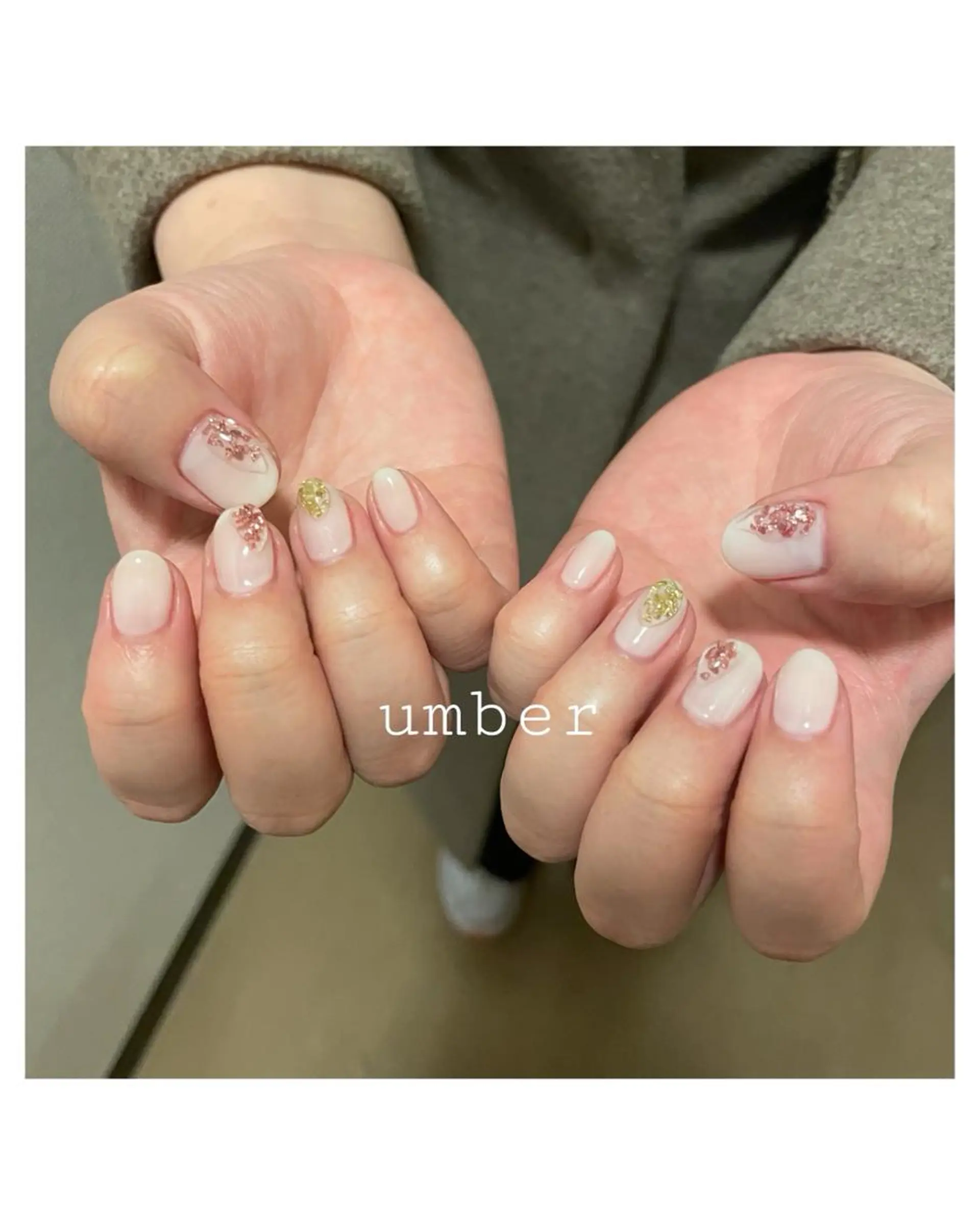 ネイル クリアネイル フラッシュネイル フットネイル フレンチネイル マグネットネイル ハンドネイル umber 三茶1分のネイルデザイン